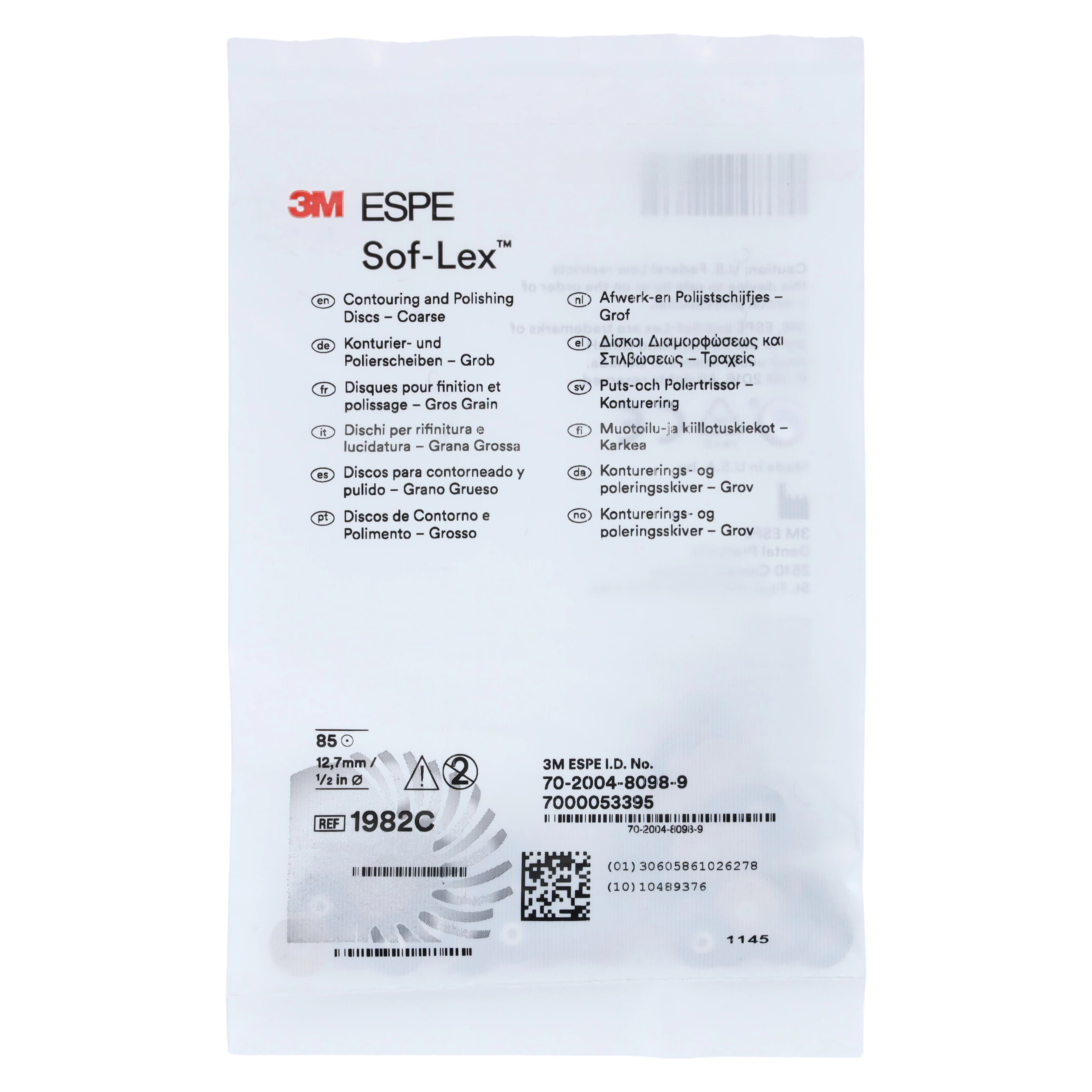 3M Sof-Lex Contouring and Polishing Discs, Pop-On, 1/2" Diameter, Coarse, Black, 85/Pkg, 1982C thumbnail 3