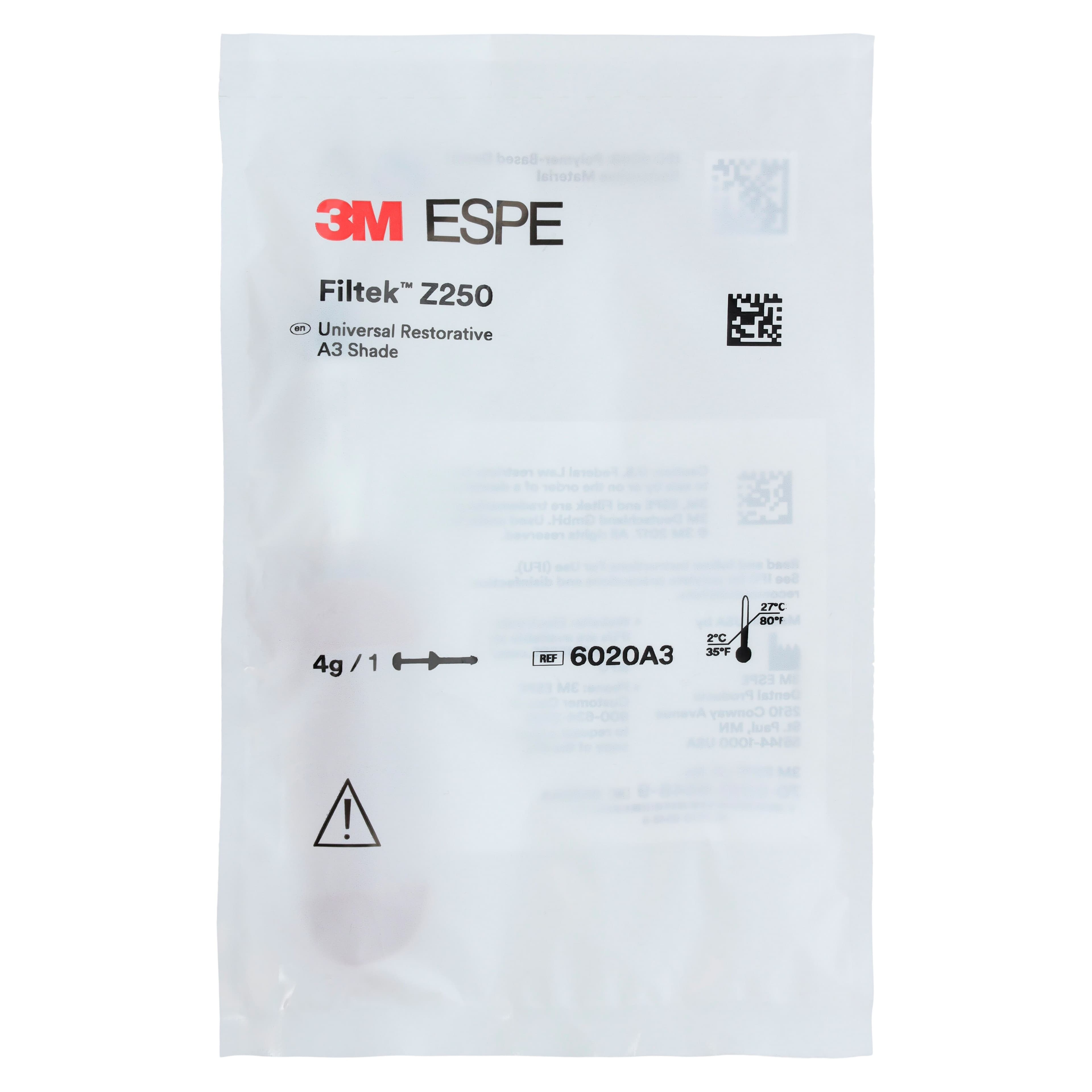 3M Filtek Z250 Universal Restorative Composite, Syringe Refill, 4g, Shade A3, 1/Pk, 6020A3 thumbnail 4
