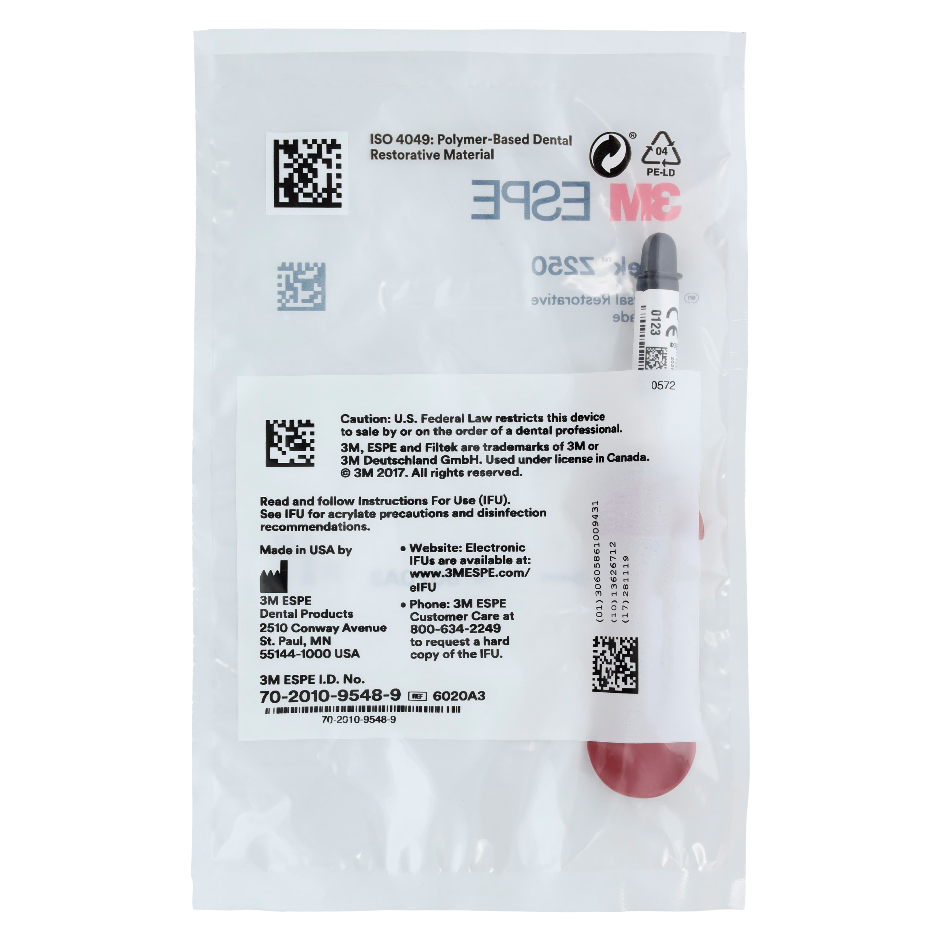 3M Filtek Z250 Universal Restorative Composite, Syringe Refill, 4g, Shade A3, 1/Pk, 6020A3 thumbnail 3