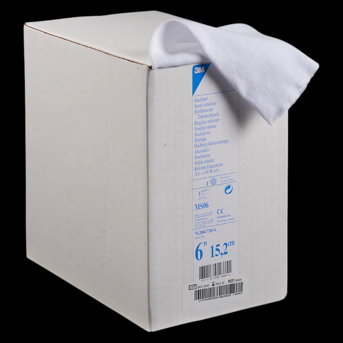 3M Scotchcast Synthetic Cast Stockinet, 6" x 25 yards, White, MS06 - 3M SYNTHETIC CAST STOCKINET MS06 - Image 1