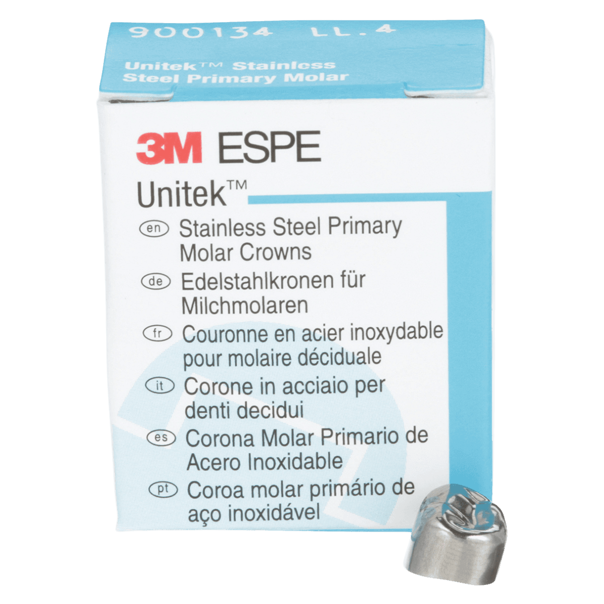 3M Unitek Stainless Steel Primary Molar Crowns, Lower Left First Molar, Size 4 (LL4), 5/Box, 900134 thumbnail 2