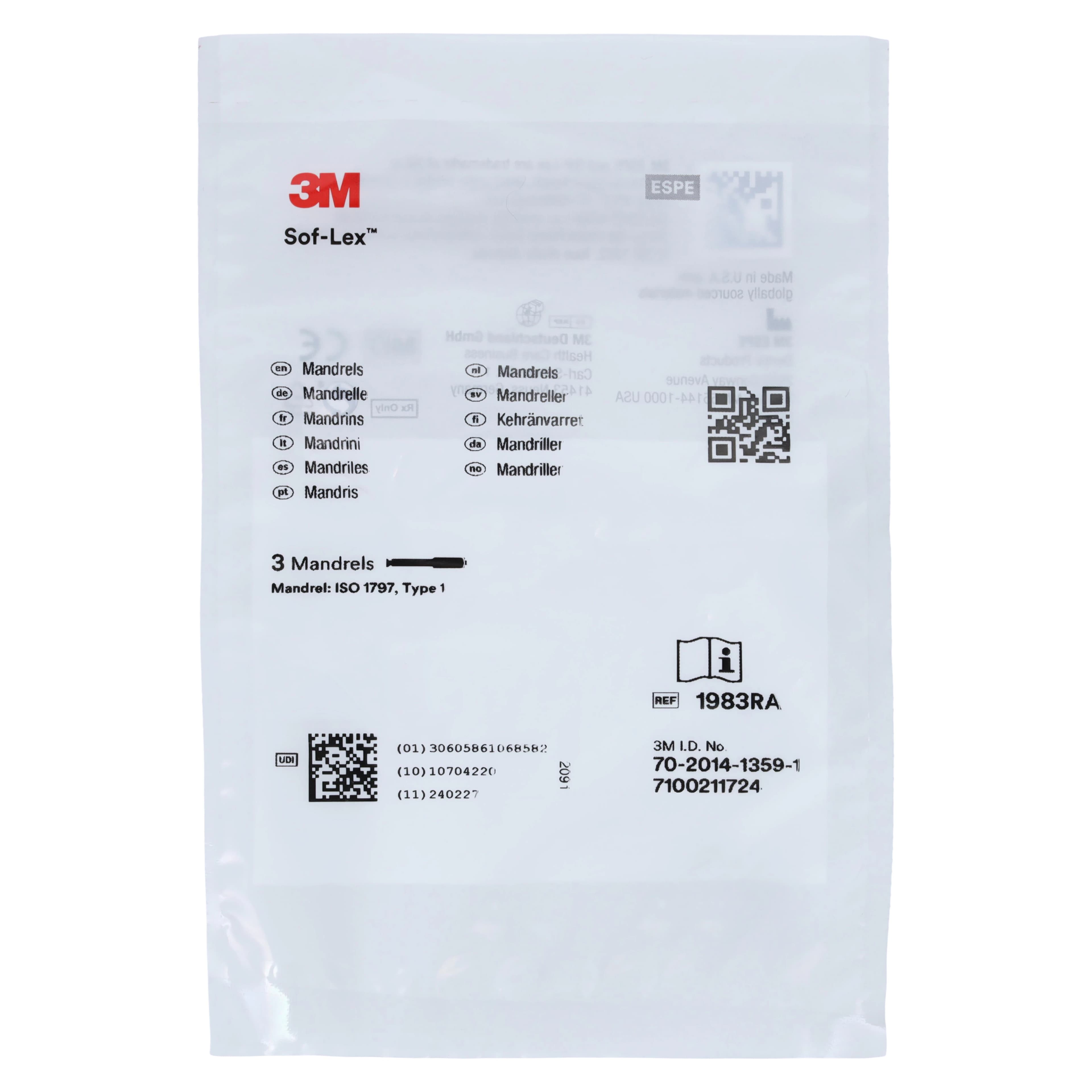 3M Sof-Lex Contouring and Polishing System Mandrels, Right Angle (RA), Pop-On, Refill, 3/Pkg, 1983RA thumbnail 3