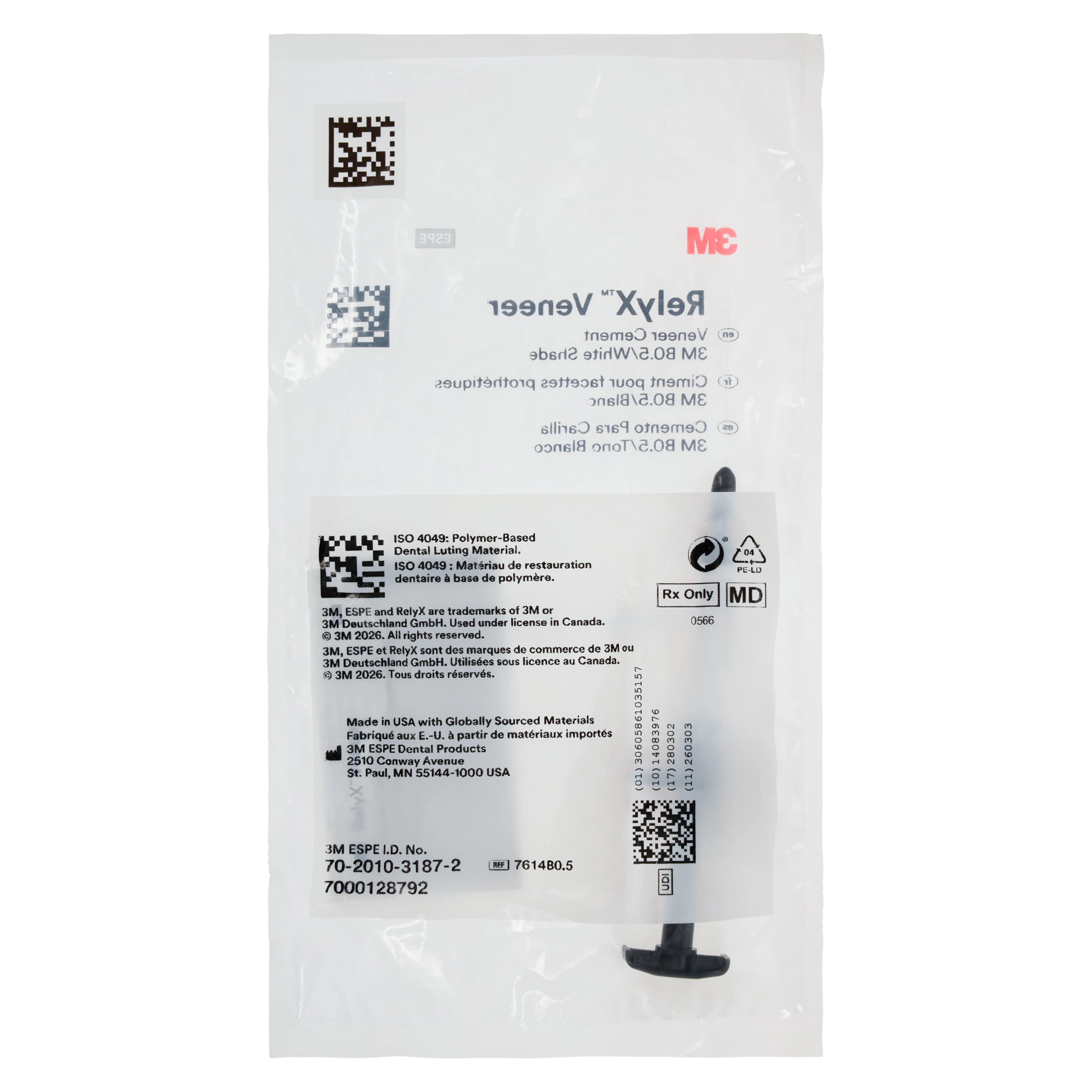 3M RelyX Veneer Cement, B0.5/White Shade, Light-Cure Resin Cement, 3 g Syringe Refill, 7614B0.5 thumbnail 3