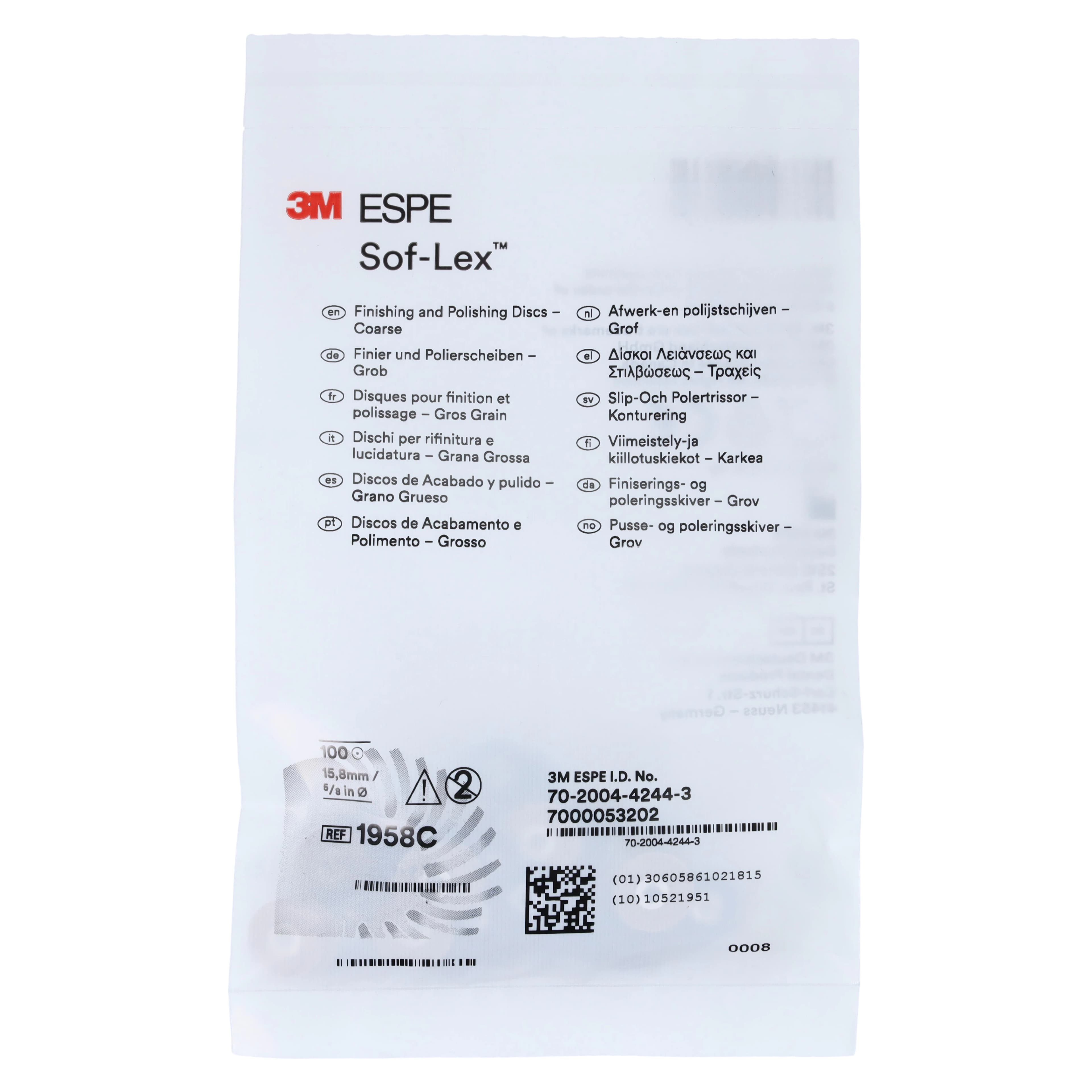 3M Sof-Lex Square Eyelet Contouring and Polishing Discs, 5/8" Diameter, Coarse, Black, 100/Pk, 1958C thumbnail 2