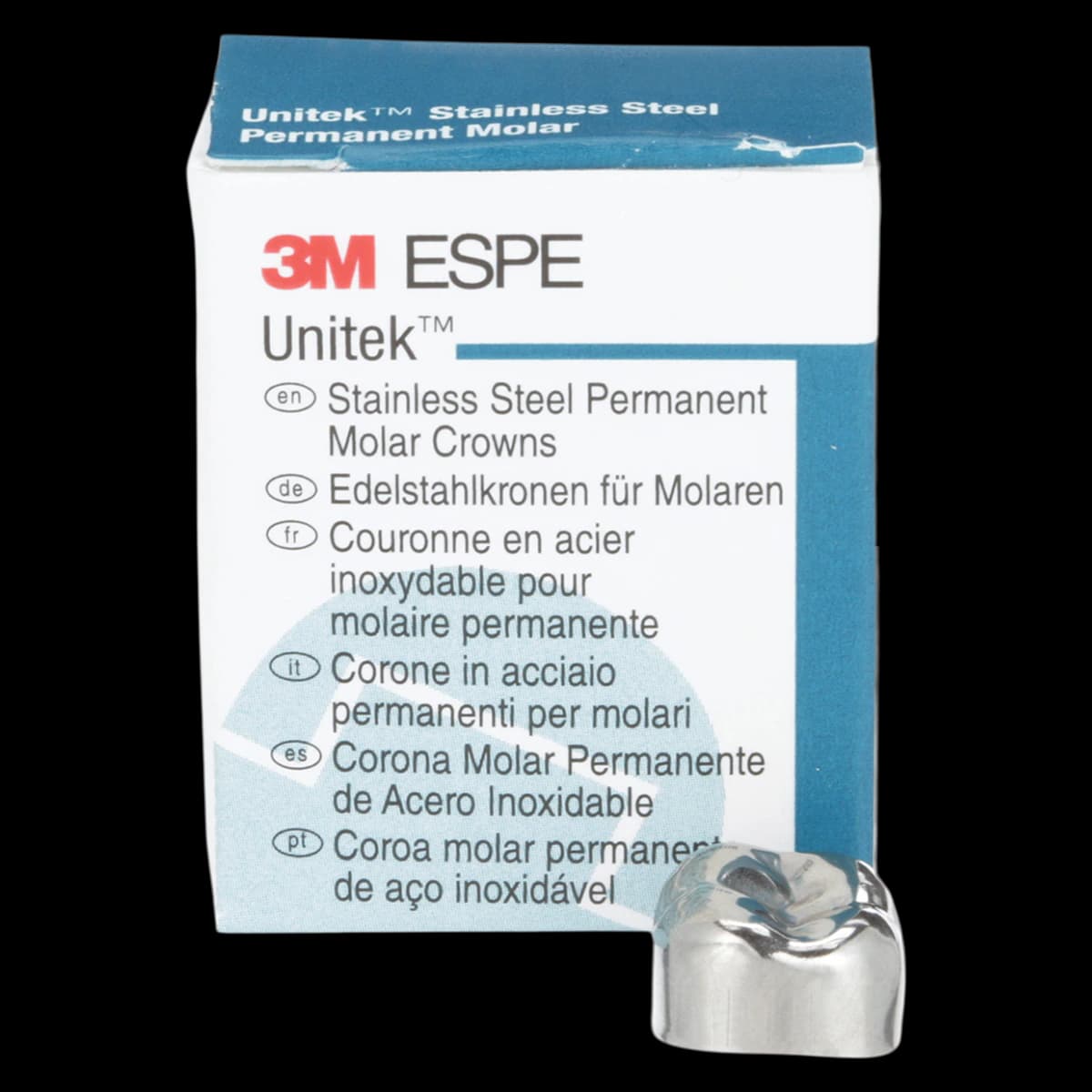 3M Unitek Permanent Stainless Steel Crowns, Lower Right Second Permanent Molar, Size 5 (5LR), 5/Box, 900445 - 3M Unitek Stainless Steel Crowns Lower Right Second Permanent Molar Size 5 5Bx - Image 1