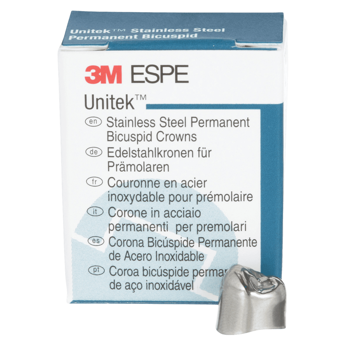 3M Unitek Stainless Steel Permanent Bicuspid Crown, Lower Right First Bicuspid, Size 6 (6LR), Refill Box of 5, 900546 thumbnail 2