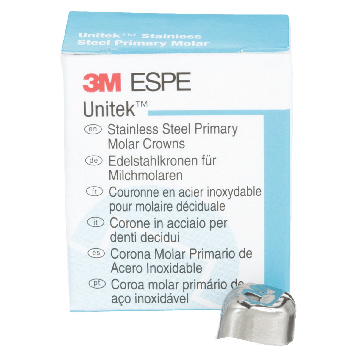 3M Unitek Stainless Steel Primary Molar Crowns, Upper Right First Molar, Size 7 (UR7), 5/Box, 900127 thumbnail 2