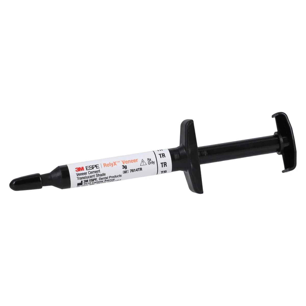 3M RelyX Veneer Cement, Translucent, Light-Cure Resin Cement Syringe Refill, 3 g, 7614TR - RelyX Veneer Cement Translucent Syringe Refill - Image 1