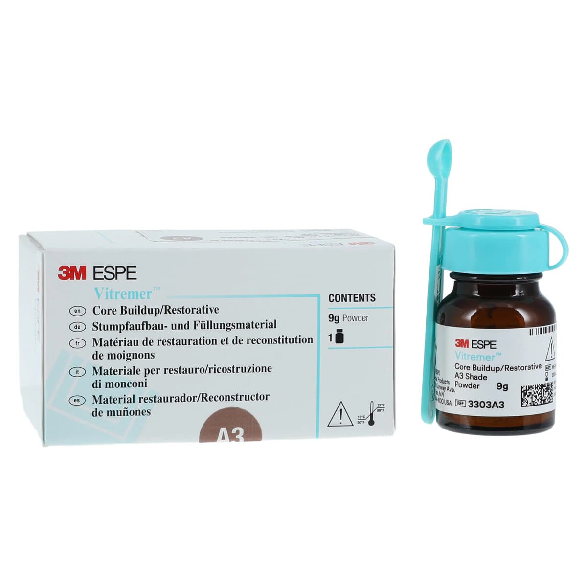 3M Vitremer Core Buildup/Restorative Powder Refill & Spoon, Shade A3, 9 g, 3303A3 thumbnail 2