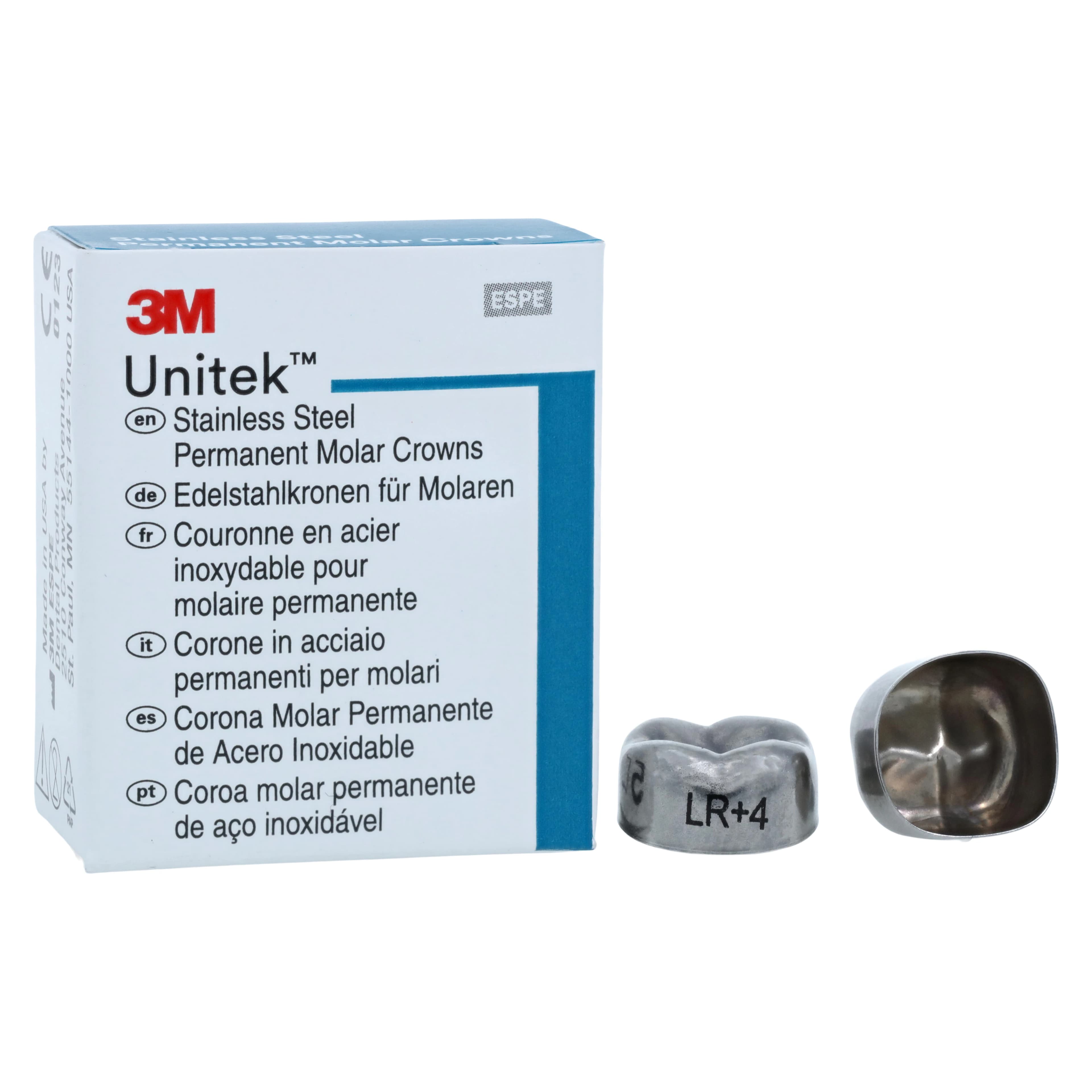 3M Unitek Stainless Steel Permanent Molar Crowns, Lower Right Second Molar, Size 4 (4LR), 5/Box, 900444 thumbnail 2