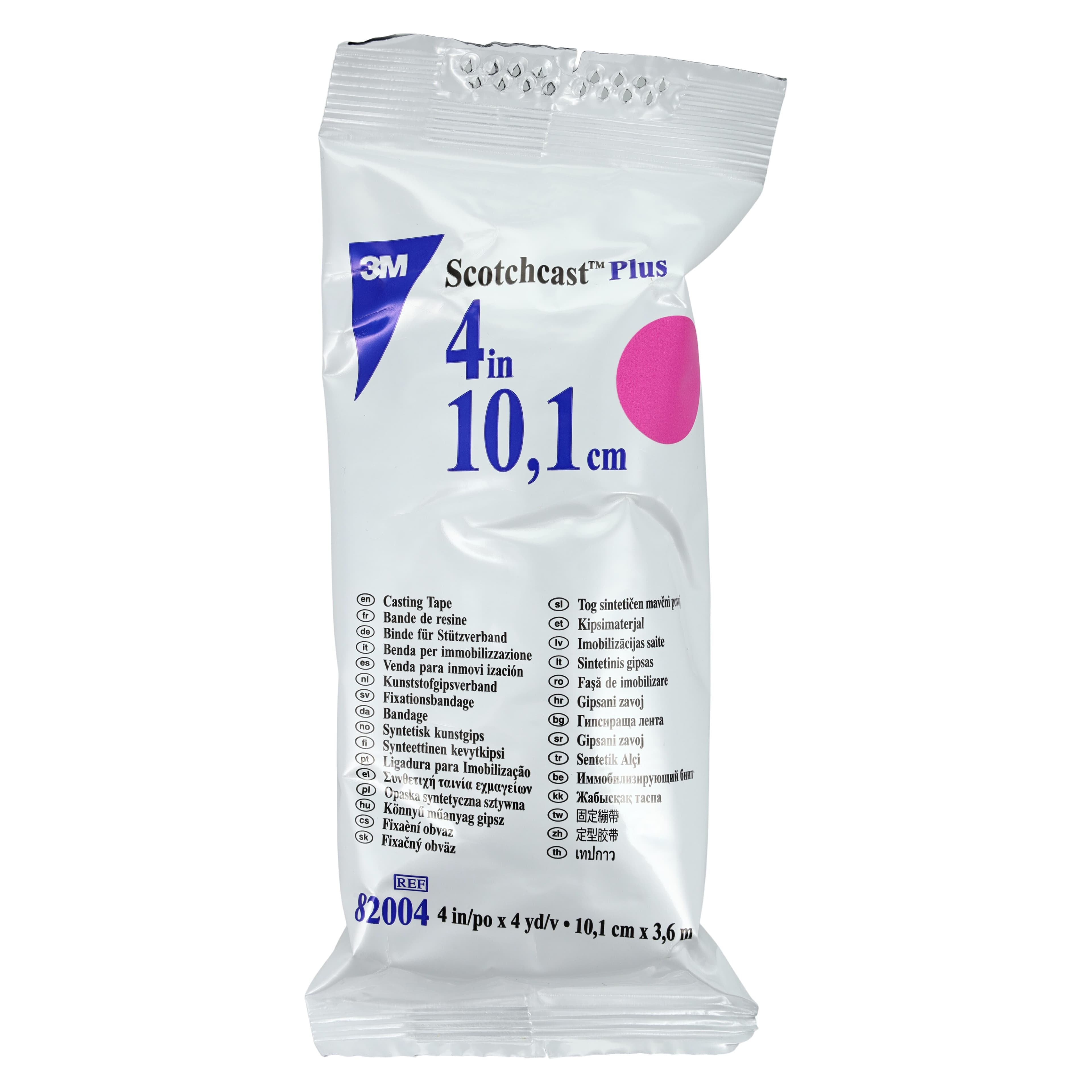 3M Scotchcast Plus Fiberglass Casting Tape, 4" x 4 yd, Pink, 10/Case, 82004X thumbnail 2