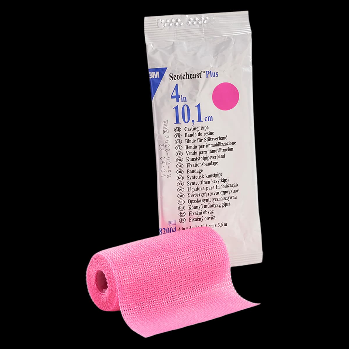 3M Scotchcast Plus Fiberglass Casting Tape, 4" x 4 yd, Pink, 10/Case, 82004X - 3M SCOTCHCAST PLUS CASTING TAPE 82004X - Image 1