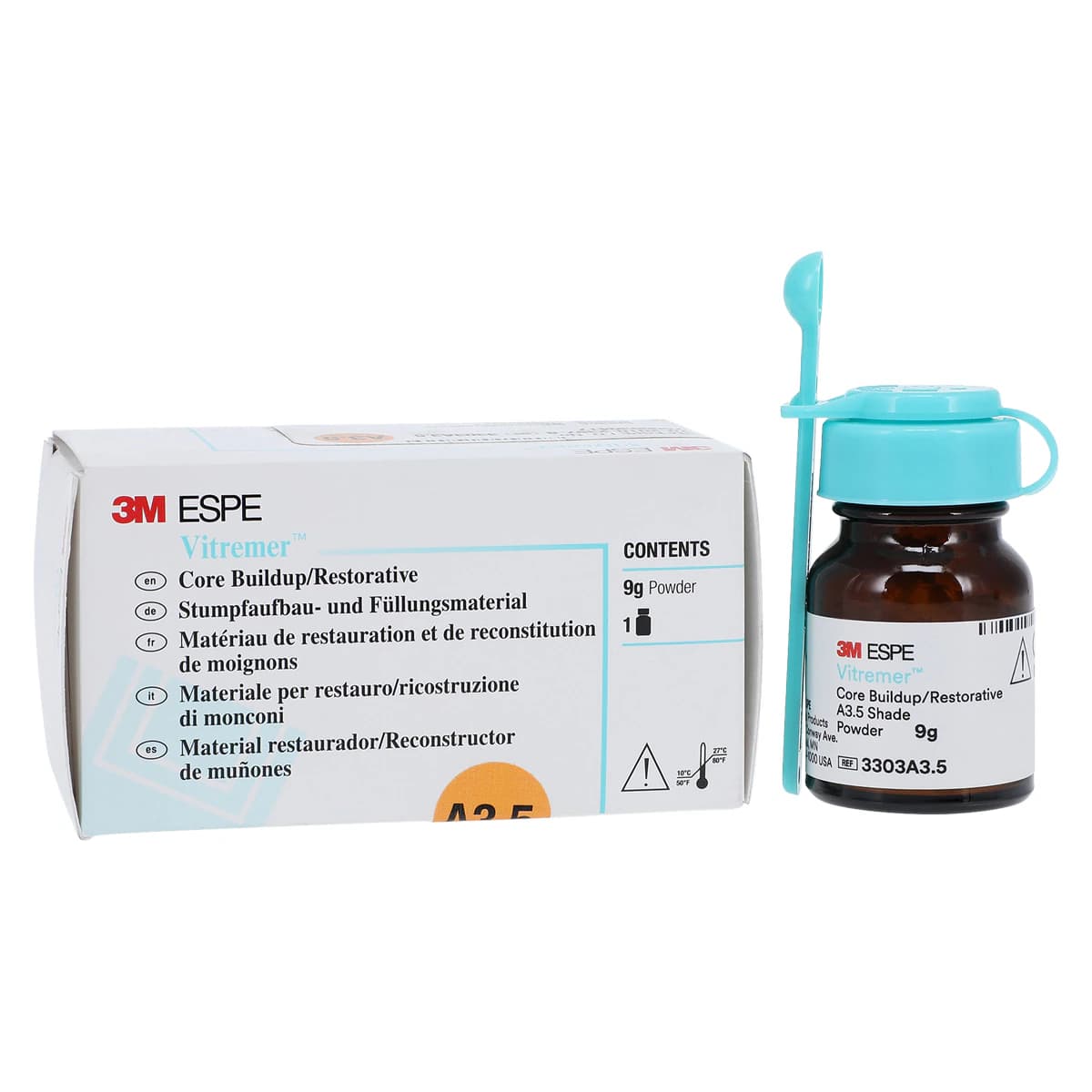 Vitremer A3.5 Glass Ionomer Restorative Powder, Light Cure, 9G, Refill thumbnail 2