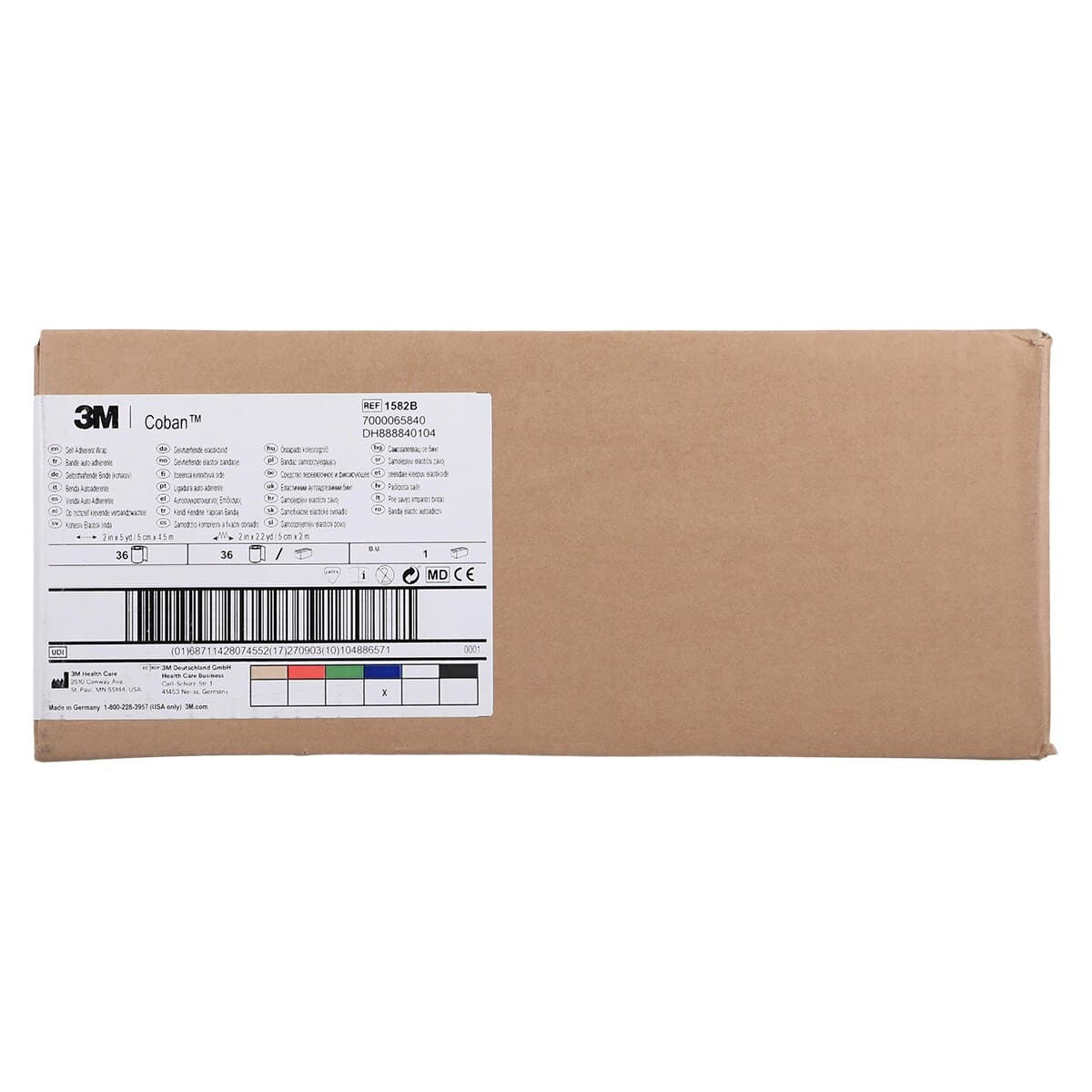 3M Coban Self-Adherent Wrap, 2" x 5 yds, Blue, Non-Sterile, 36/Case, 1582B thumbnail 3