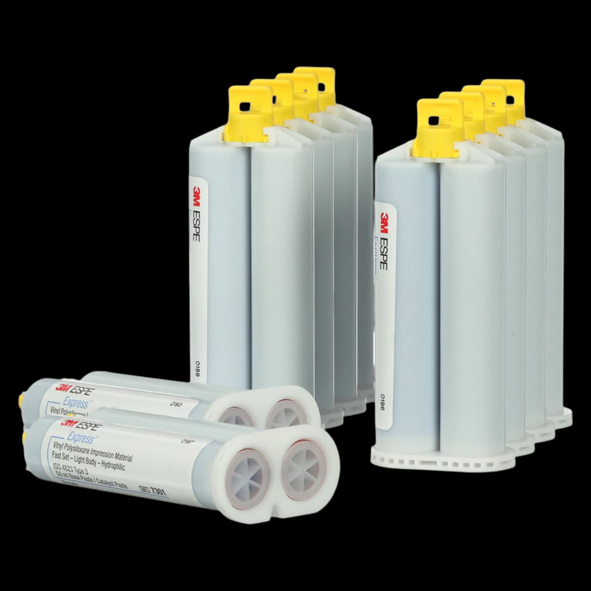 3M Express VPS Impression Material Light Body Fast Set Bulk Pack, 10 x 50 mL Cartridges, Blue, 7301T - Express VPS Impression Material Light Body Fast Set Bulk Pack 10Pk - Image 1