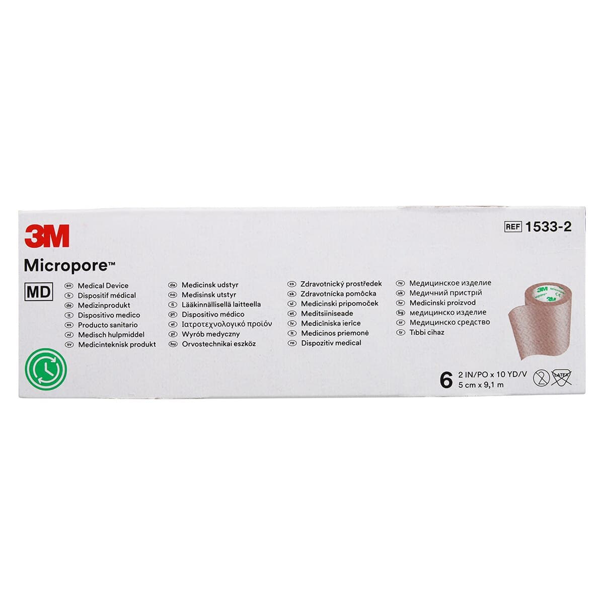 3M Micropore Surgical Tape, Paper, Tan, 2" x 10 yd, Non-Sterile, 6/Box thumbnail 4