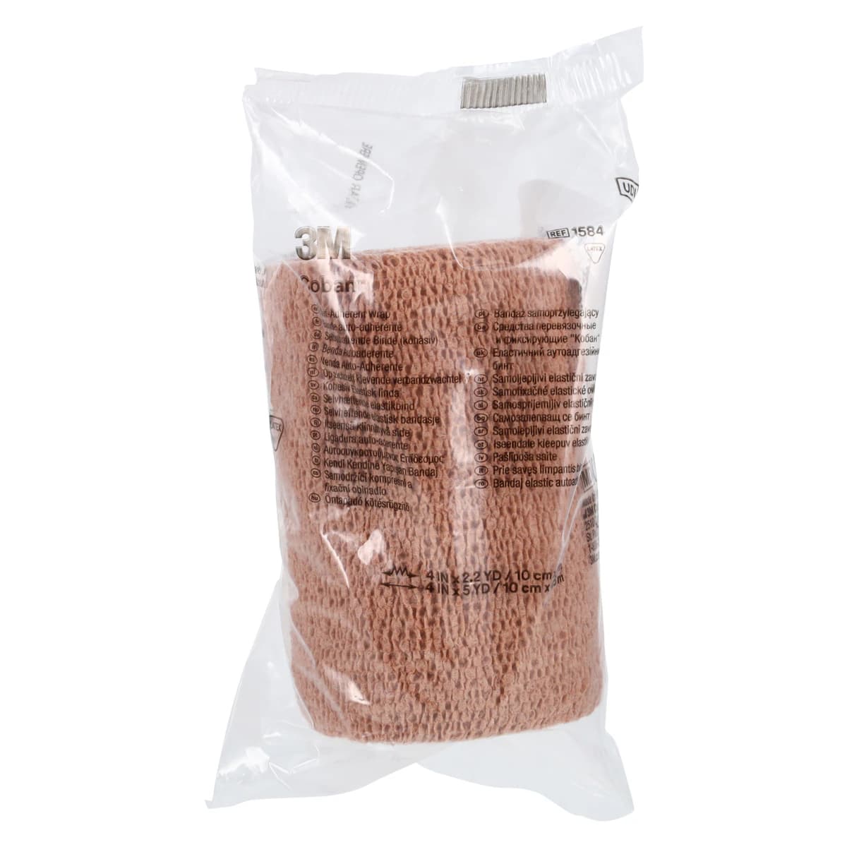 3M Coban Self-Adherent Wrap, Latex-Free, Non-Sterile, Tan, 4" x 5 yd, Each - Wrap Coban Ltx NS Tan - Image 1