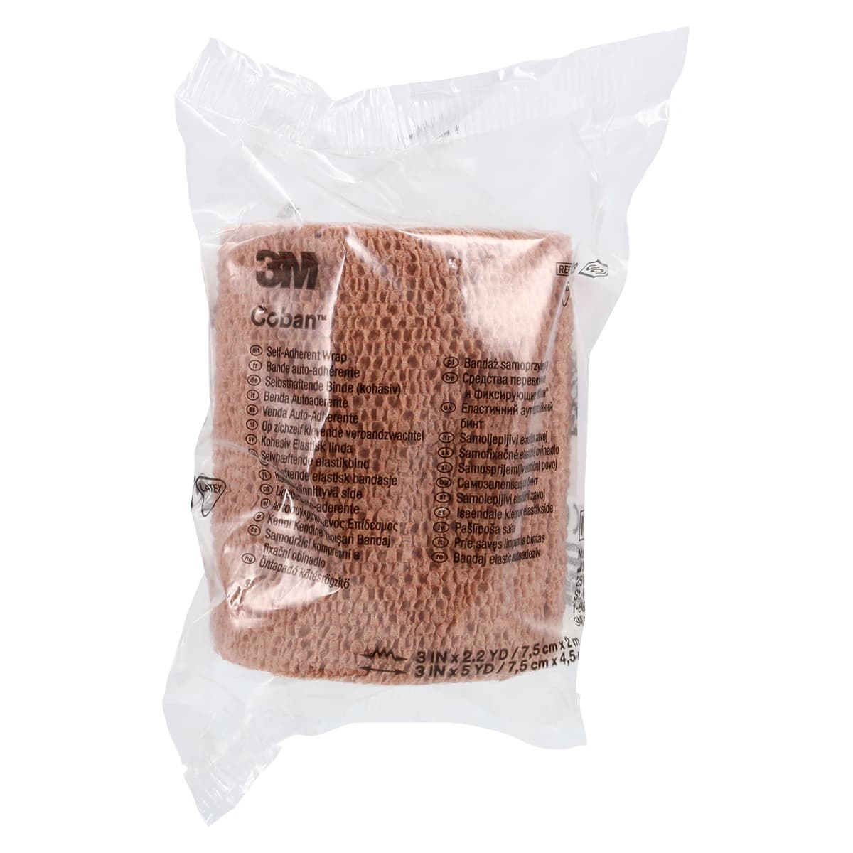 Coban Elastic Wrap Bandage, Latex, Non-Sterile, Tan, 3" x 5 yd - Wrap Coban Ltx NS Tan - Image 1