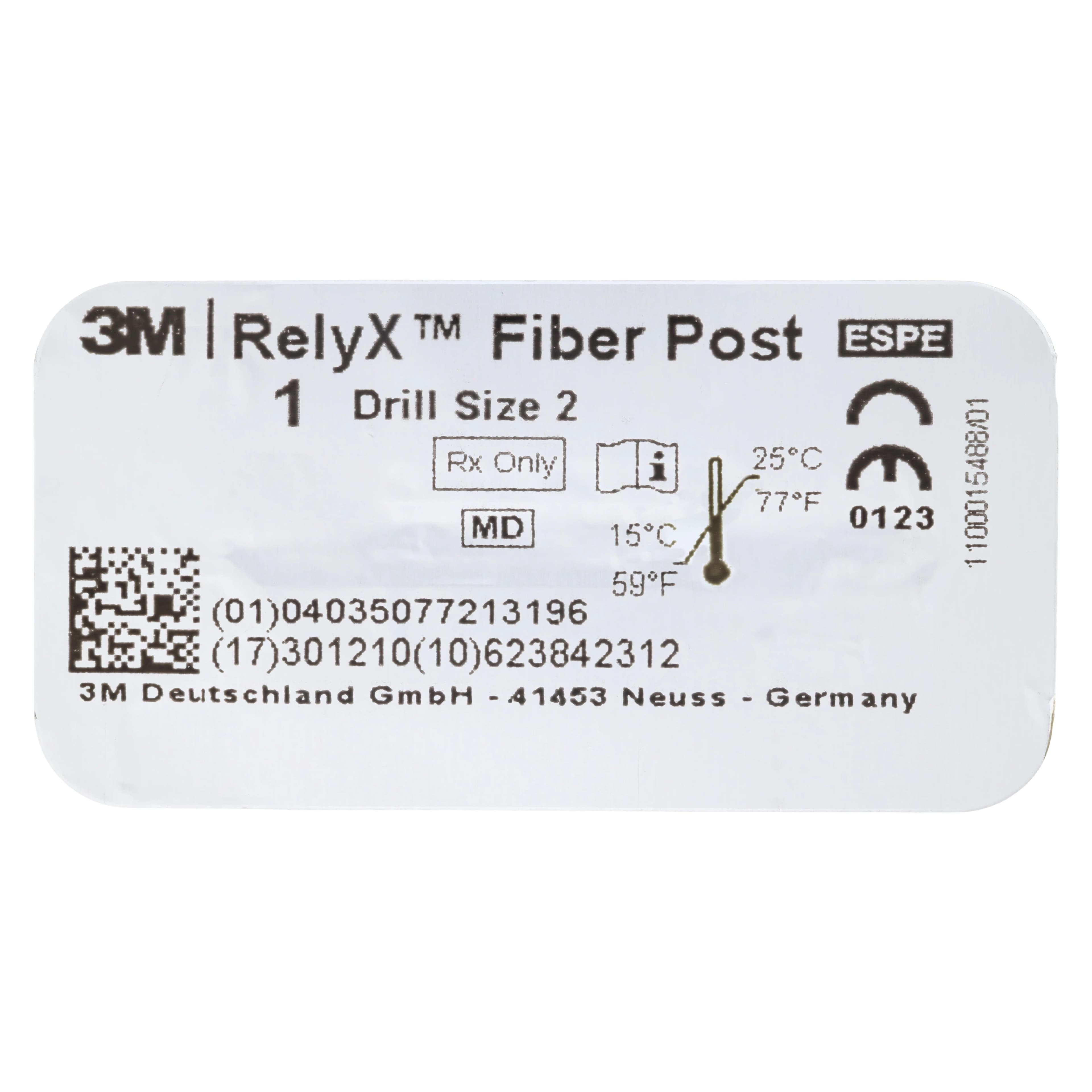 3M RelyX Fiber Post Drill, Refill, Size 2, 1.6 mm Diameter, Red, 1/Pk, 56865 thumbnail 3