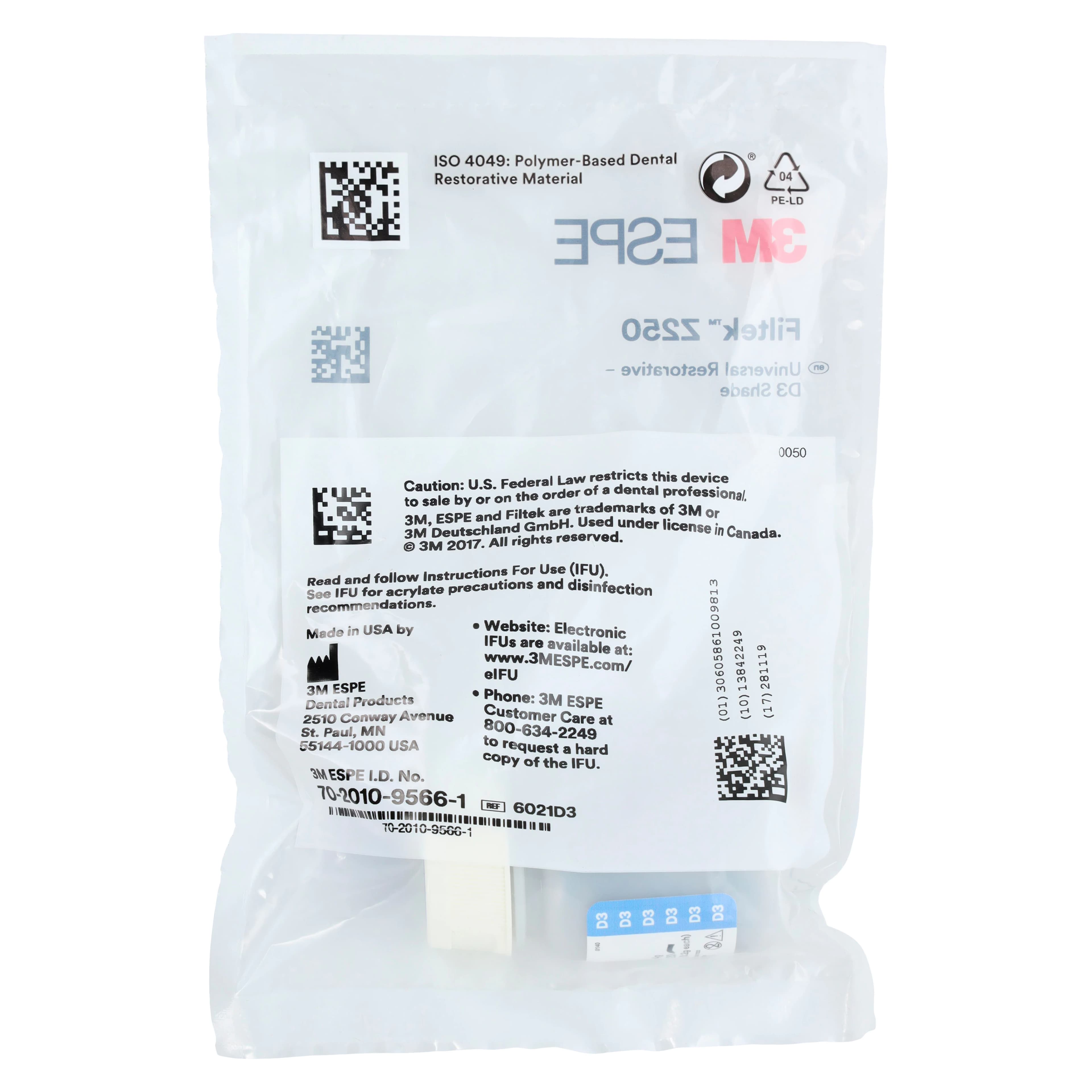 3M Filtek Z250 Universal Restorative Capsules, Shade D3, 0.2 g, 20/Box, 6021D3 thumbnail 3