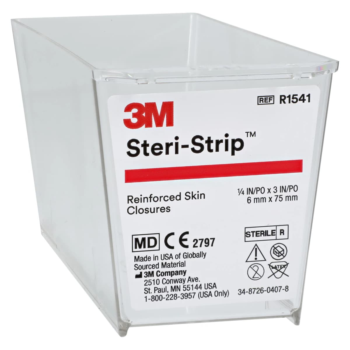 3M Steri-Strip Adhesive Skin Closures, Reinforced, 1/4" x 3", 50/Box, R1541 thumbnail 5
