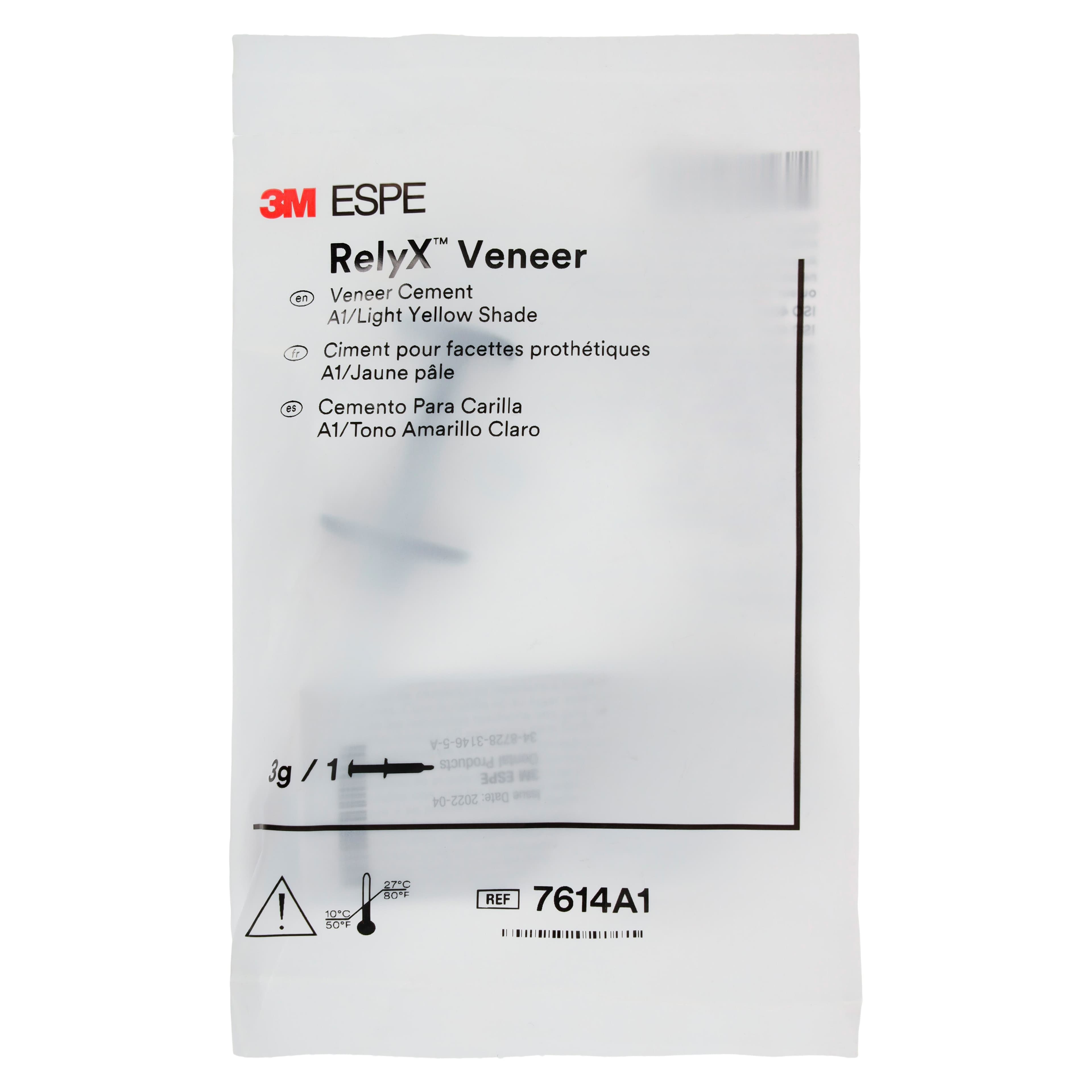 3M RelyX Veneer Cement Syringe Refill, A1/Light Yellow, 3 g, 7614A1 thumbnail 2