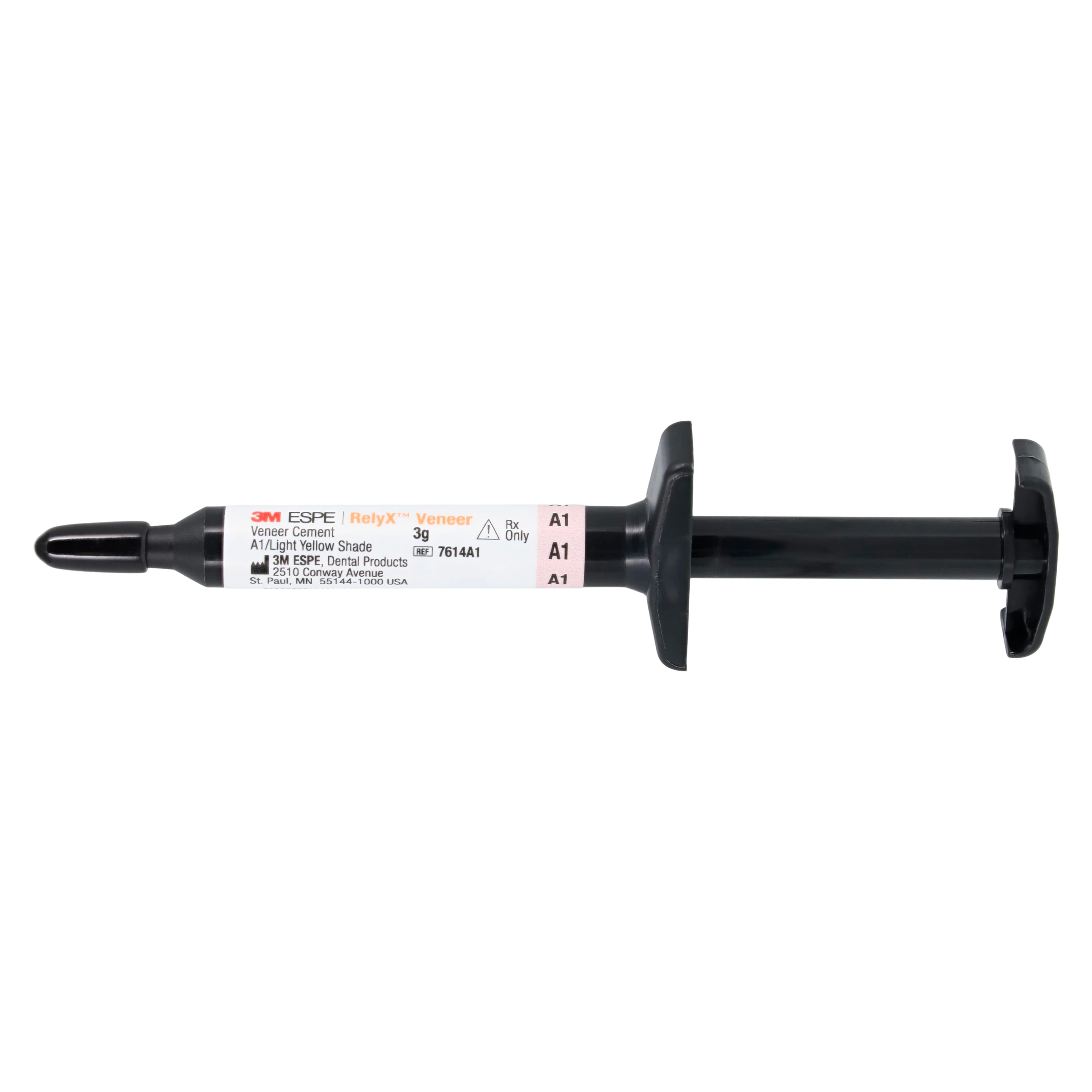 3M RelyX Veneer Cement Syringe Refill, A1/Light Yellow, 3 g, 7614A1 - RelyX Veneer Cement A1/Light Yellow Syringe Refill - Image 1