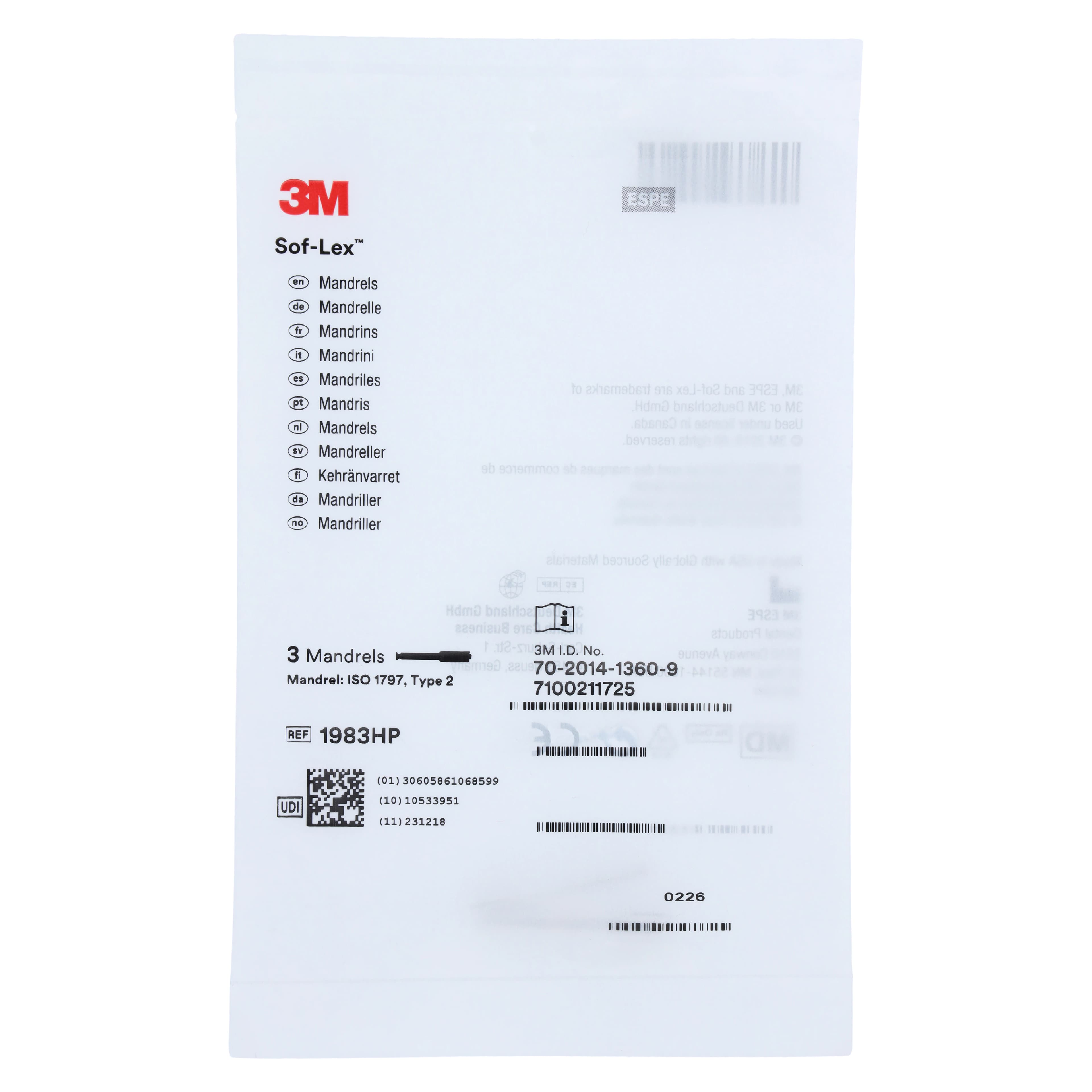 3M Sof-Lex Pop-On Mandrel HP (Straight Handpiece), Refill Pack of 3, 1983HP thumbnail 2
