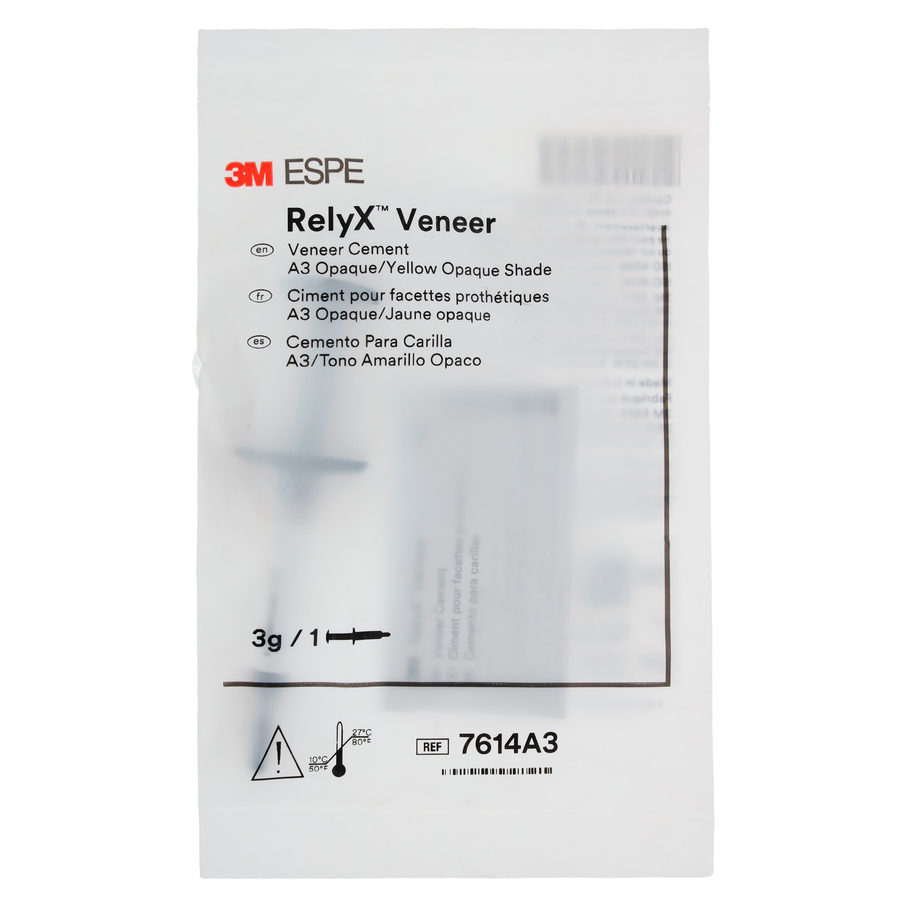 3M RelyX Veneer Cement Syringe Refill, A3 Opaque/Yellow Opaque, 3 g, 7614A3 thumbnail 2