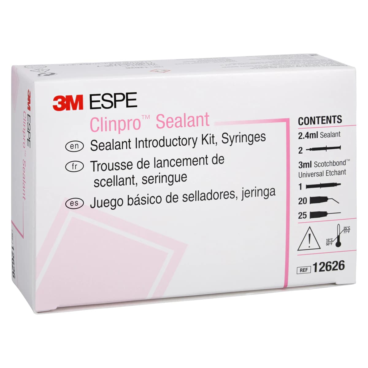 3M Clinpro Sealant Introductory Kit Syringes, Light Cure, Pink-to-White Color Change, 2 x 1.2 mL Syringes, 12626 - Clinpro Sealant Introductory Kit Syringes, 1/Pk - Image 1