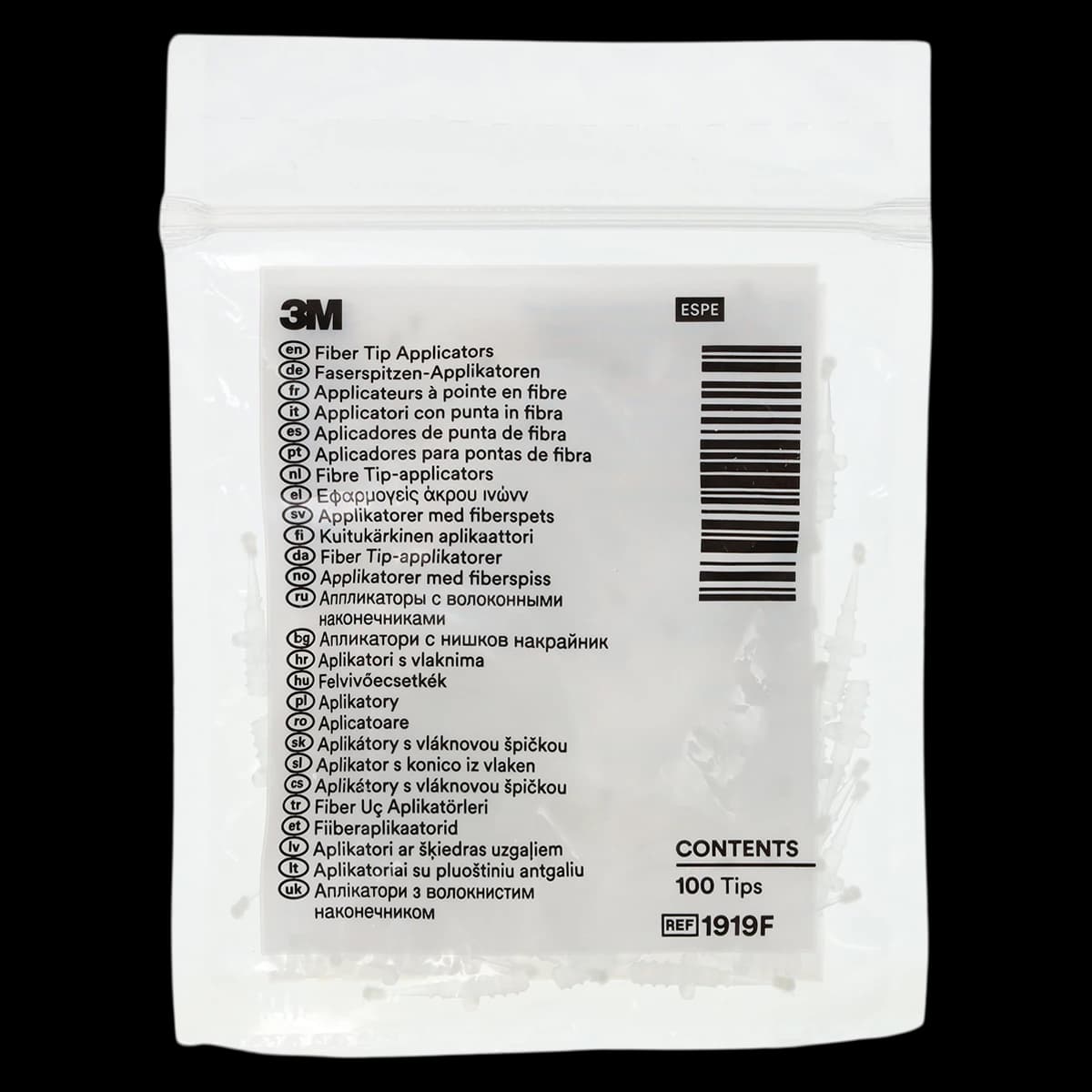 3M (Solventum) Fiber Tip Applicators, 100/Pk, #1919F - 3M Fiber Tip Applicators 100Pk - Image 1