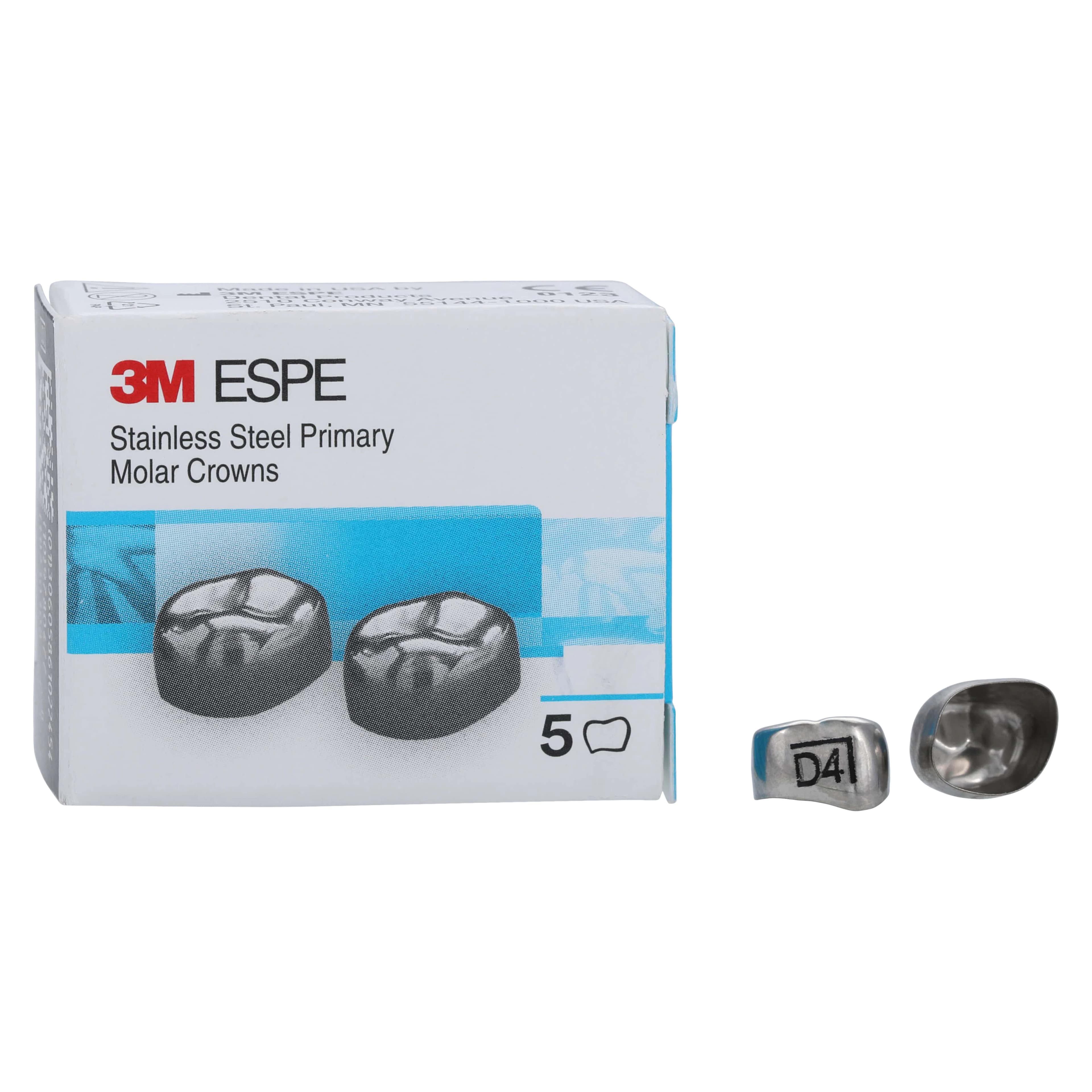 3M Crowns SS 1st Primary Molar, Size DLR4, Lower Right, Preformed Temporary, 5/Box thumbnail 2