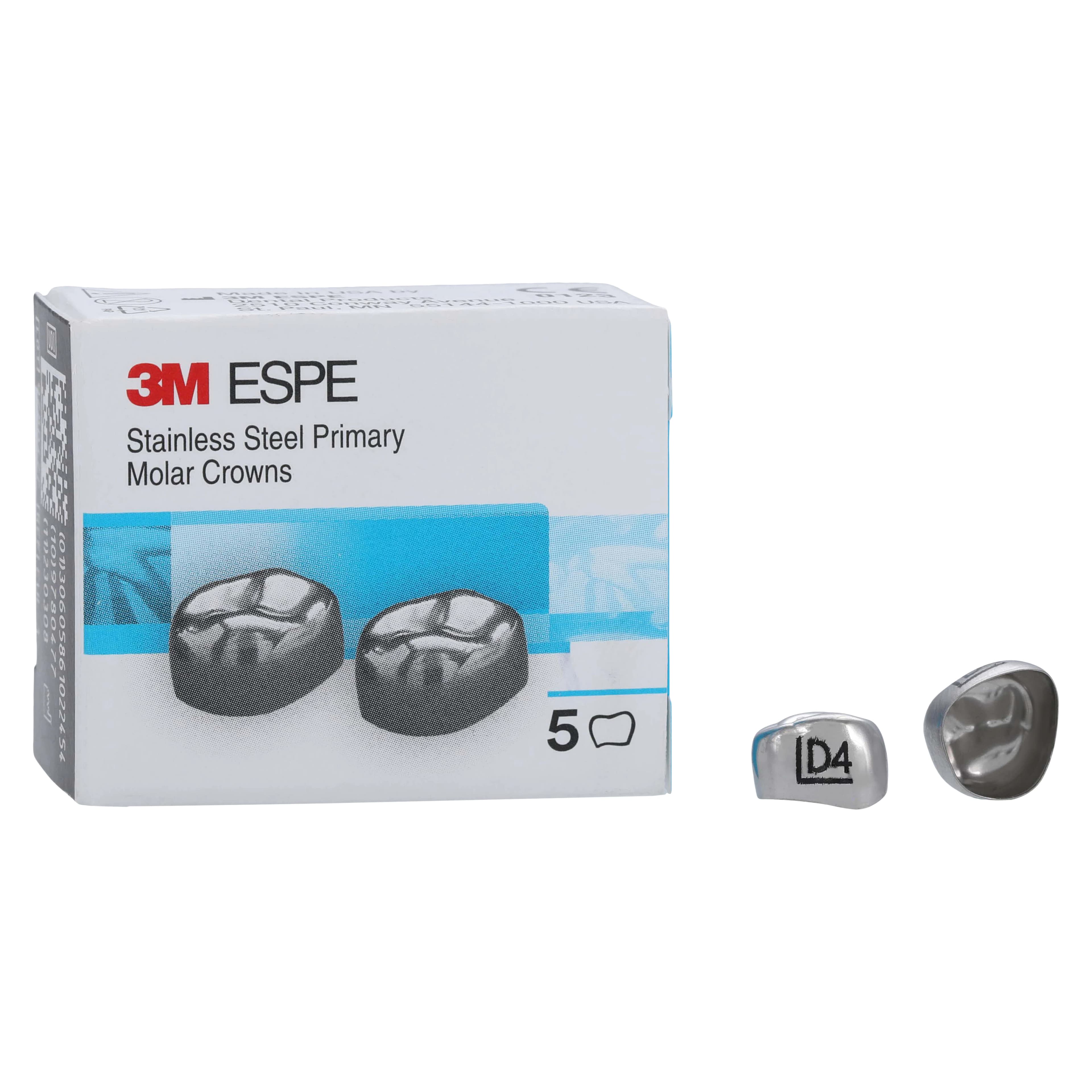 3M Crowns SS 1st Primary Molar, Size DUL4, Upper Left, Preformed Temporary, 5/Box thumbnail 2