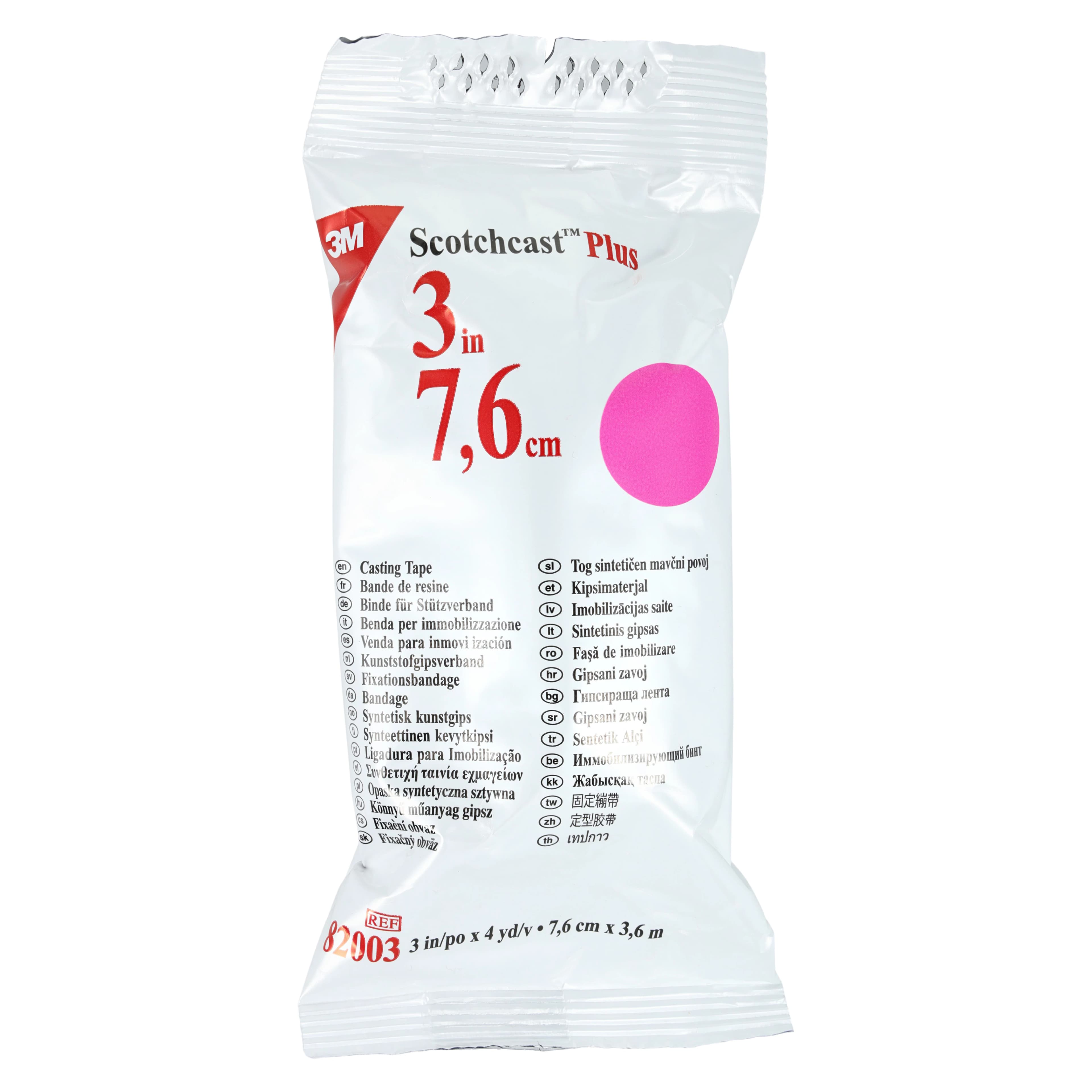 3M Scotchcast Plus Fiberglass Casting Tape, 3" x 4 yd, Pink, 10/Case, 82003X thumbnail 4