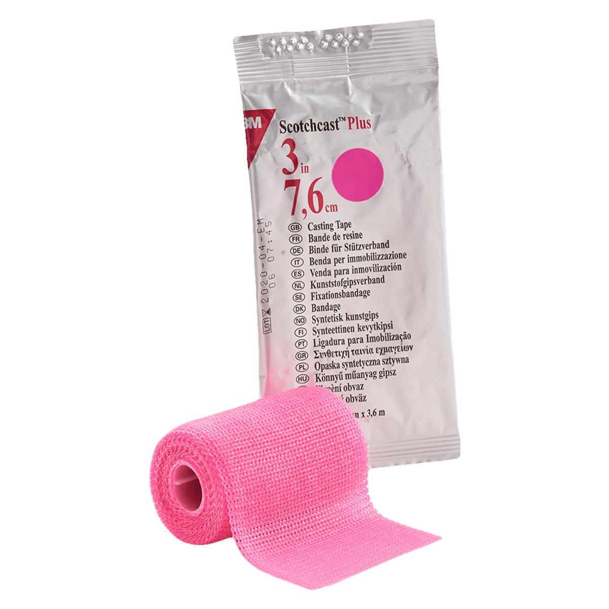 3M Scotchcast Plus Fiberglass Casting Tape, 3" x 4 yd, Pink, 10/Case, 82003X - 3M SCOTCHCAST PLUS CASTING TAPE 82003X - Image 1