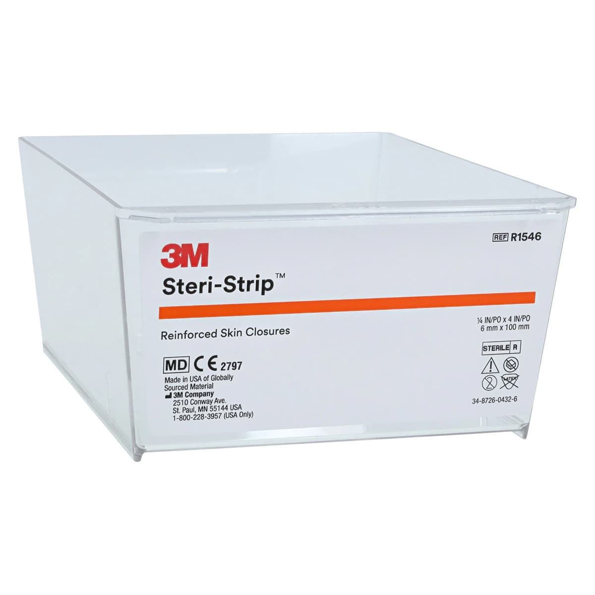 3M Steri-Strip Adhesive Skin Closures, Reinforced, 1/4" x 4", 50/Box, R1546 thumbnail 5