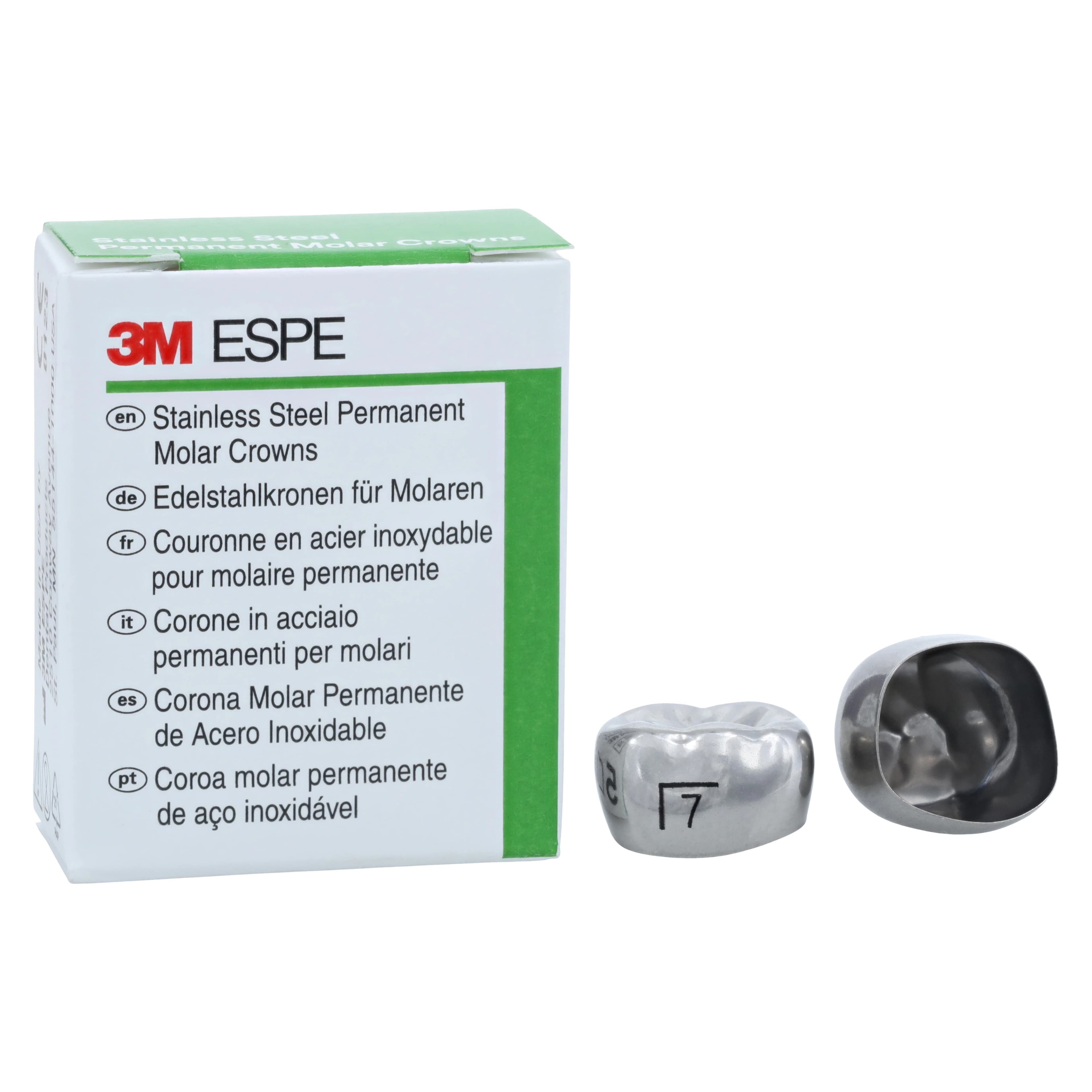 3M™ ESPE™ Ion Ni-Chro Stainless Steel Permanent Molar Crown, Size 6LL7 (Lower Left First Permanent Molar), Box of 5 thumbnail 2