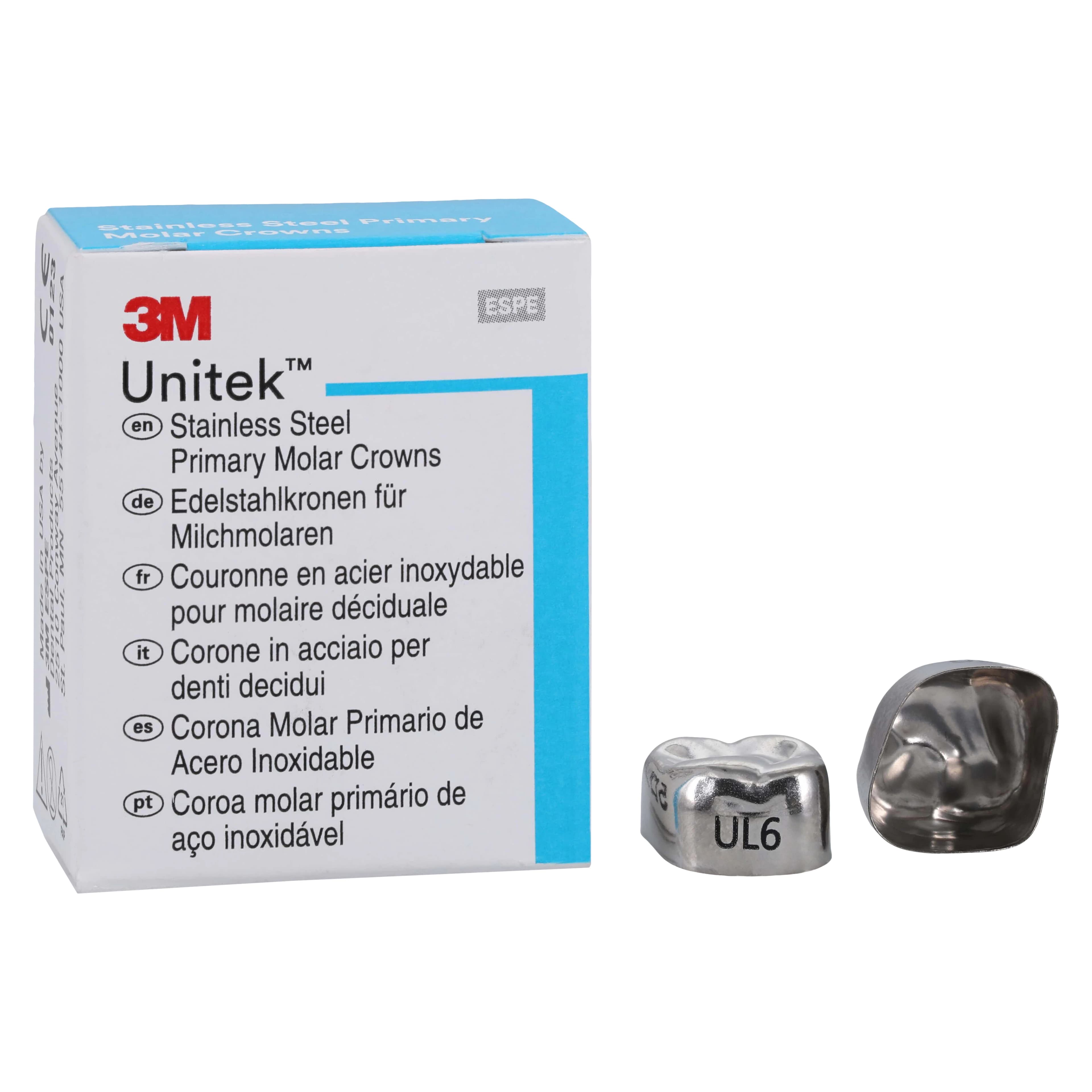 3M Unitek Stainless Steel Primary Molar Crowns, Upper Left Second Primary Molar, Size 6 (UL6), 5/Bx, 900216 thumbnail 2