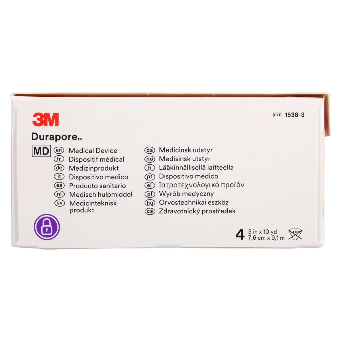3M Durapore Surgical Tape, Silk Cloth, 3" x 10 yd, White, Non-Sterile, 4/Box thumbnail 5