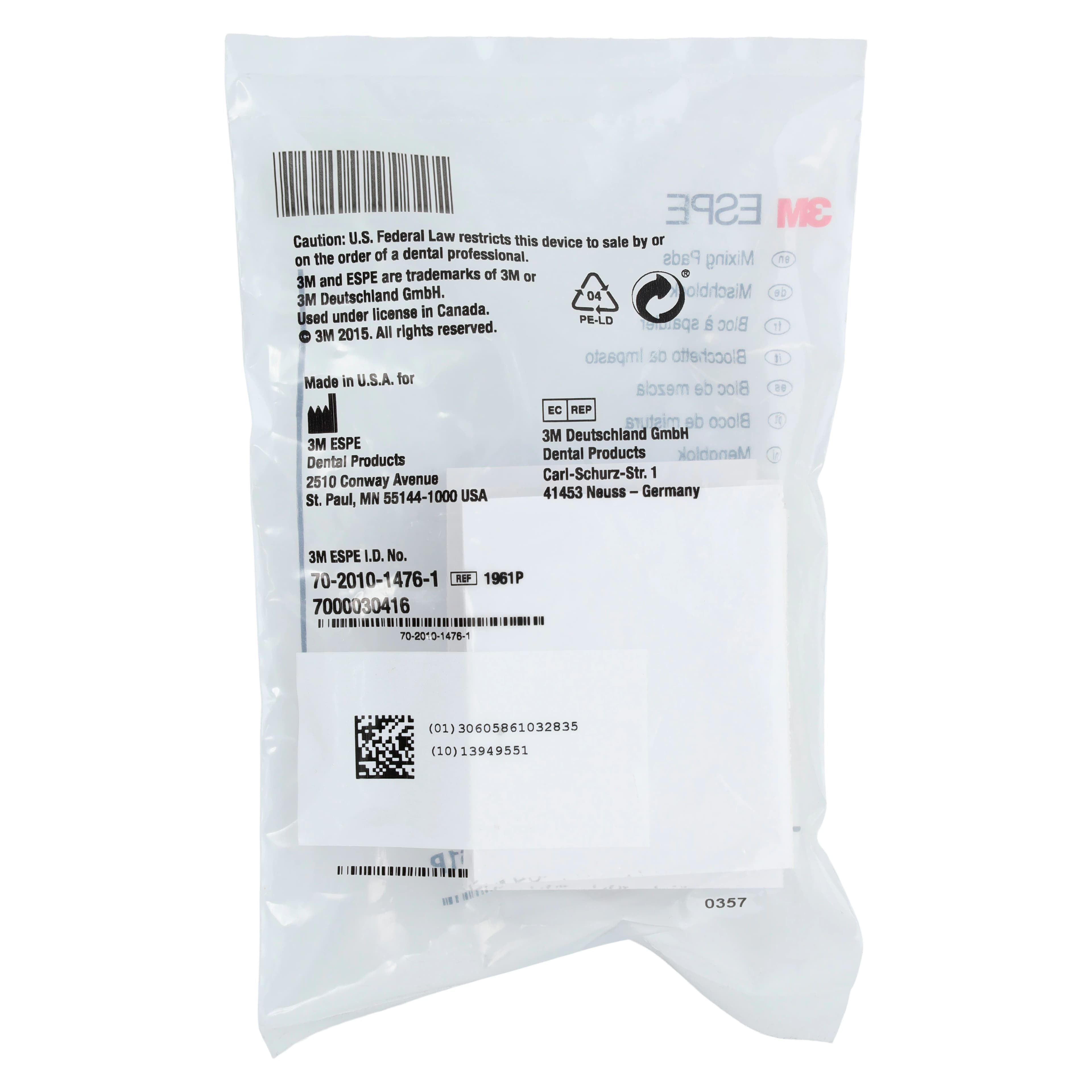 3M (Solventum) Large Mixing Pad Refill, 2-1/2" x 3", White, 4/Pk, 1961P thumbnail 3