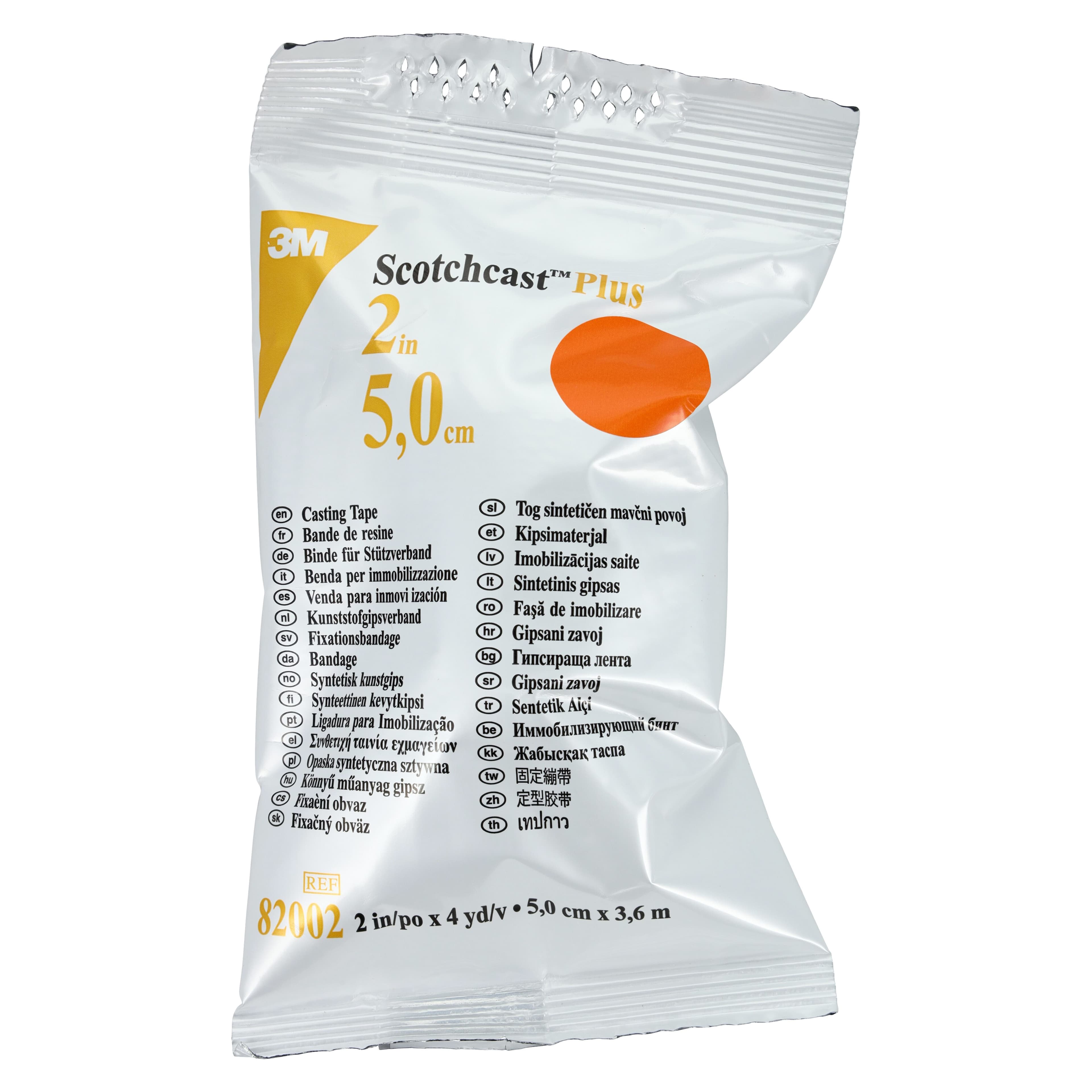 3M Scotchcast Plus Casting Tape, 2" x 4 yds, Bright Orange, 10/Case, 82002W thumbnail 2