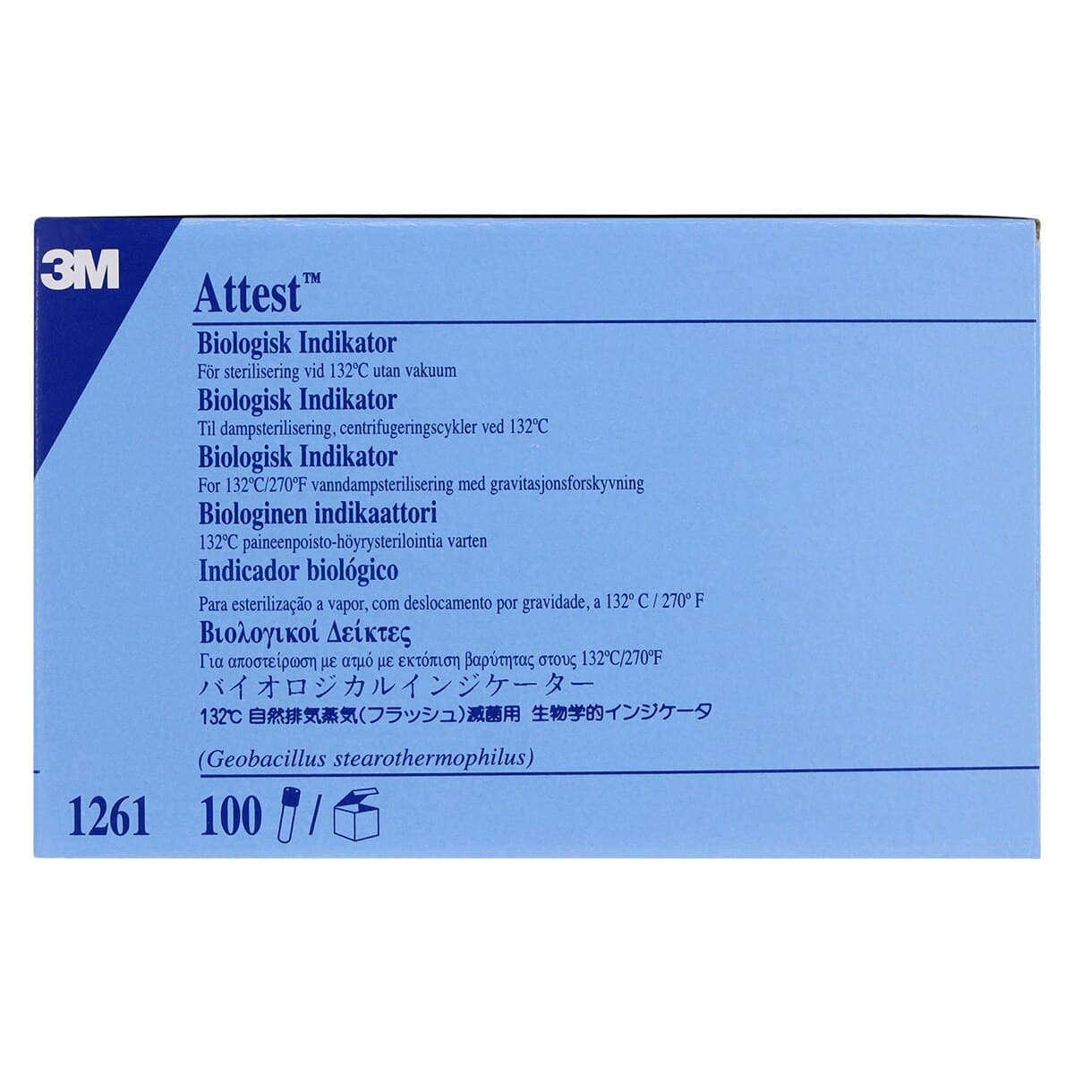 3M Attest Steam Biological Indicator, 1261, Blue Cap, 24-Hour Readout, Box of 100 thumbnail 6