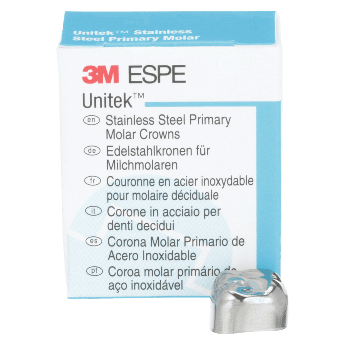3M Unitek Stainless Steel Primary Molar Crown, Upper Right Second Primary Molar, Size 6 (UR6), 5/Box, 900226 thumbnail 2