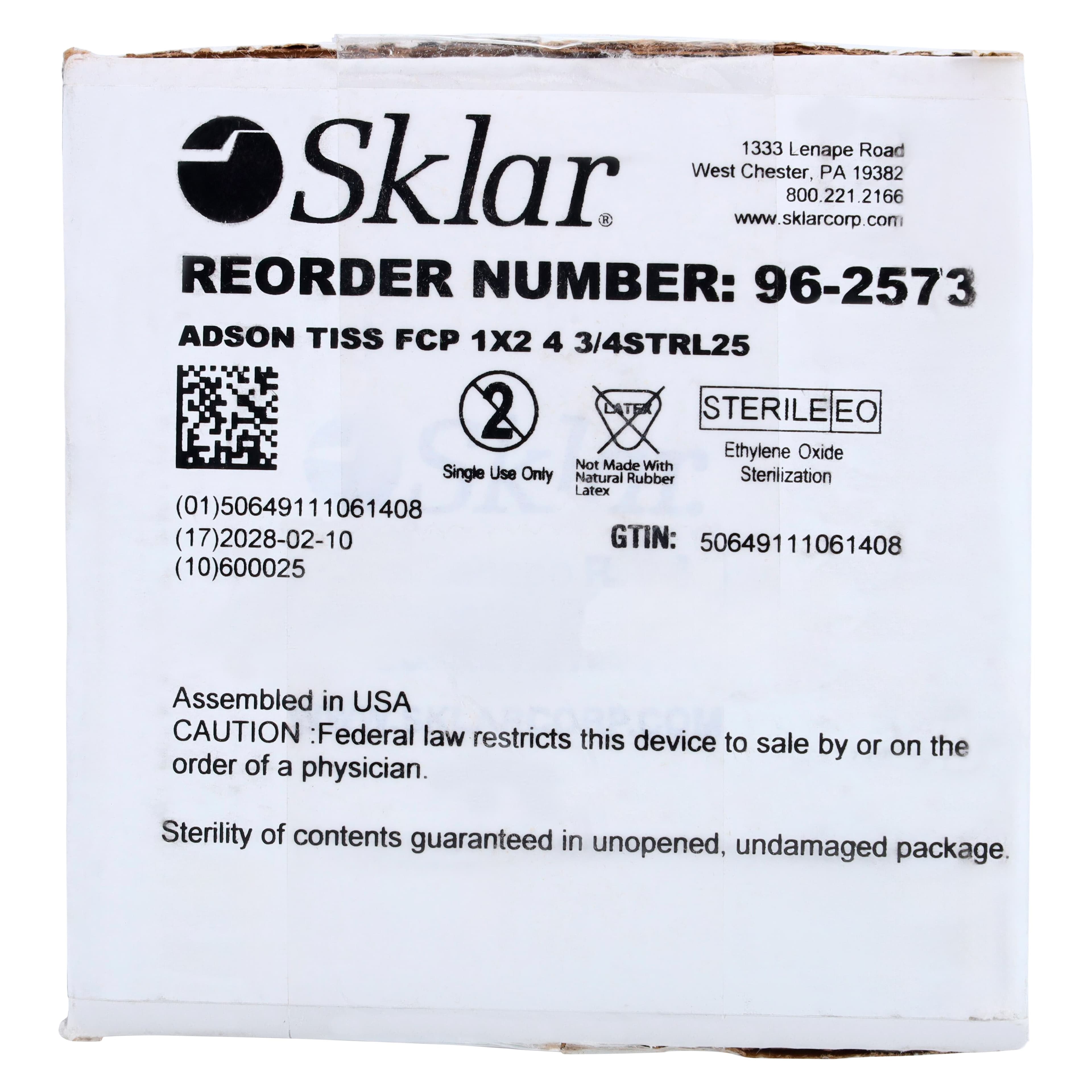 Sklar Econo Adson Tissue Forceps, Straight, 4-3/4" (4.75"), Sterile, Stainless Steel, 25/Case thumbnail 6