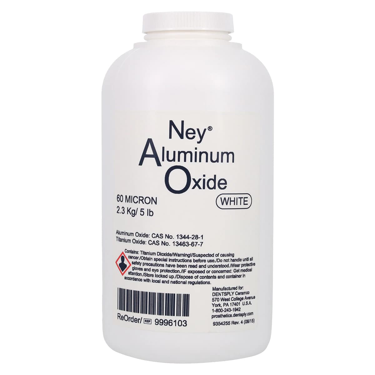 Ceramco Aluminum Oxide Abrasive, 60 Micron, White, 5 lb Bottle - 60 Micron Aluminum Oxide 5lb Bottle - Image 1