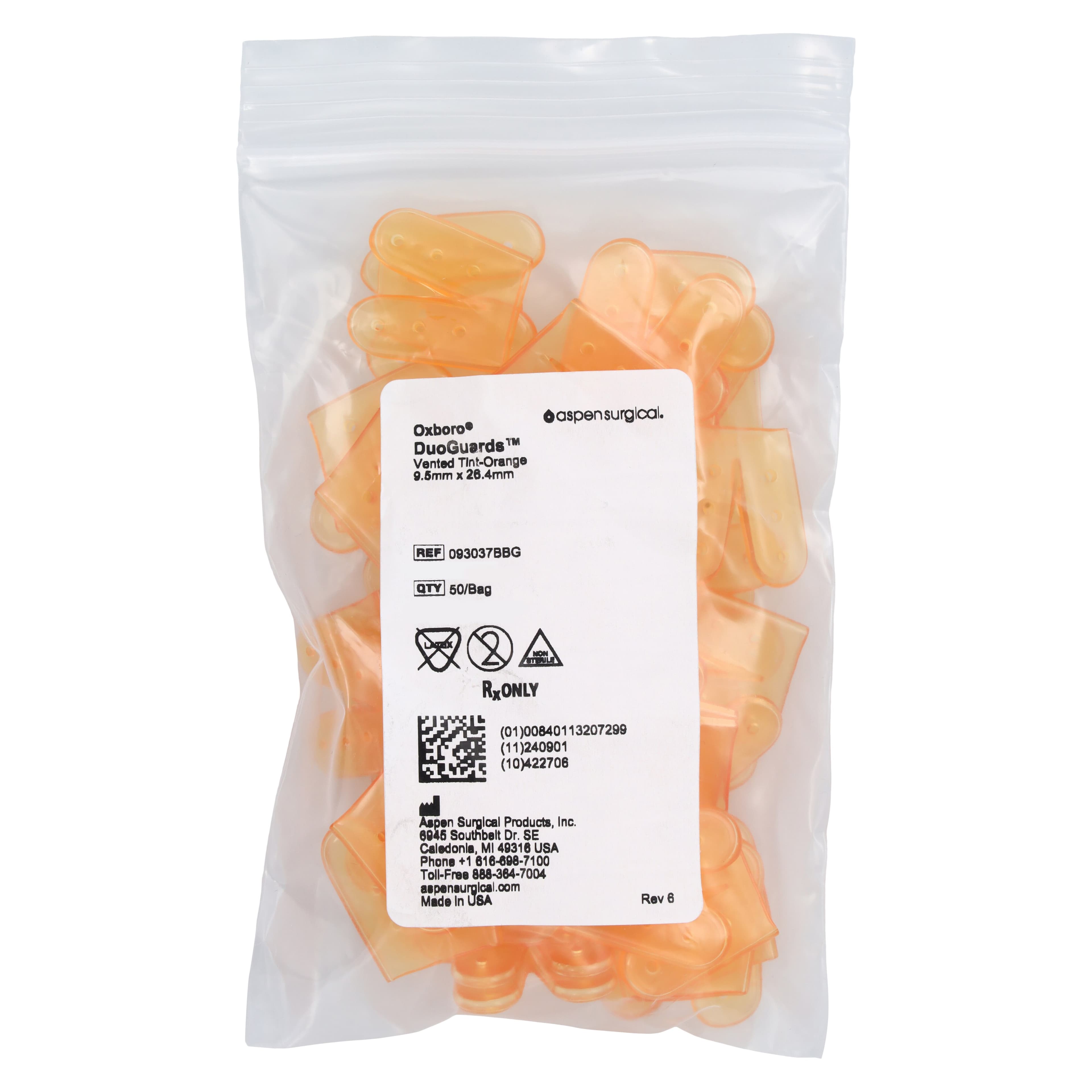 Aspen Surgical DuoGuards Vented Instrument Tip Protector, Orange, 25x26mm, Non-Sterile, Disposable, 50/Bag thumbnail 3