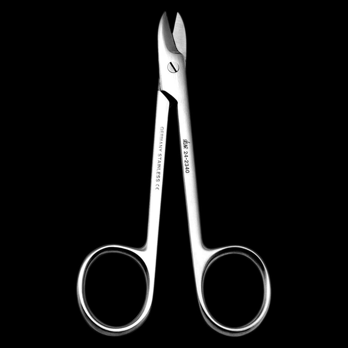Sklar Instruments Crown Scissors, Straight, Serrated, 4" Stainless Steel, Non-Sterile, Reusable, Each - Scissor Crown Serrated - Image 1