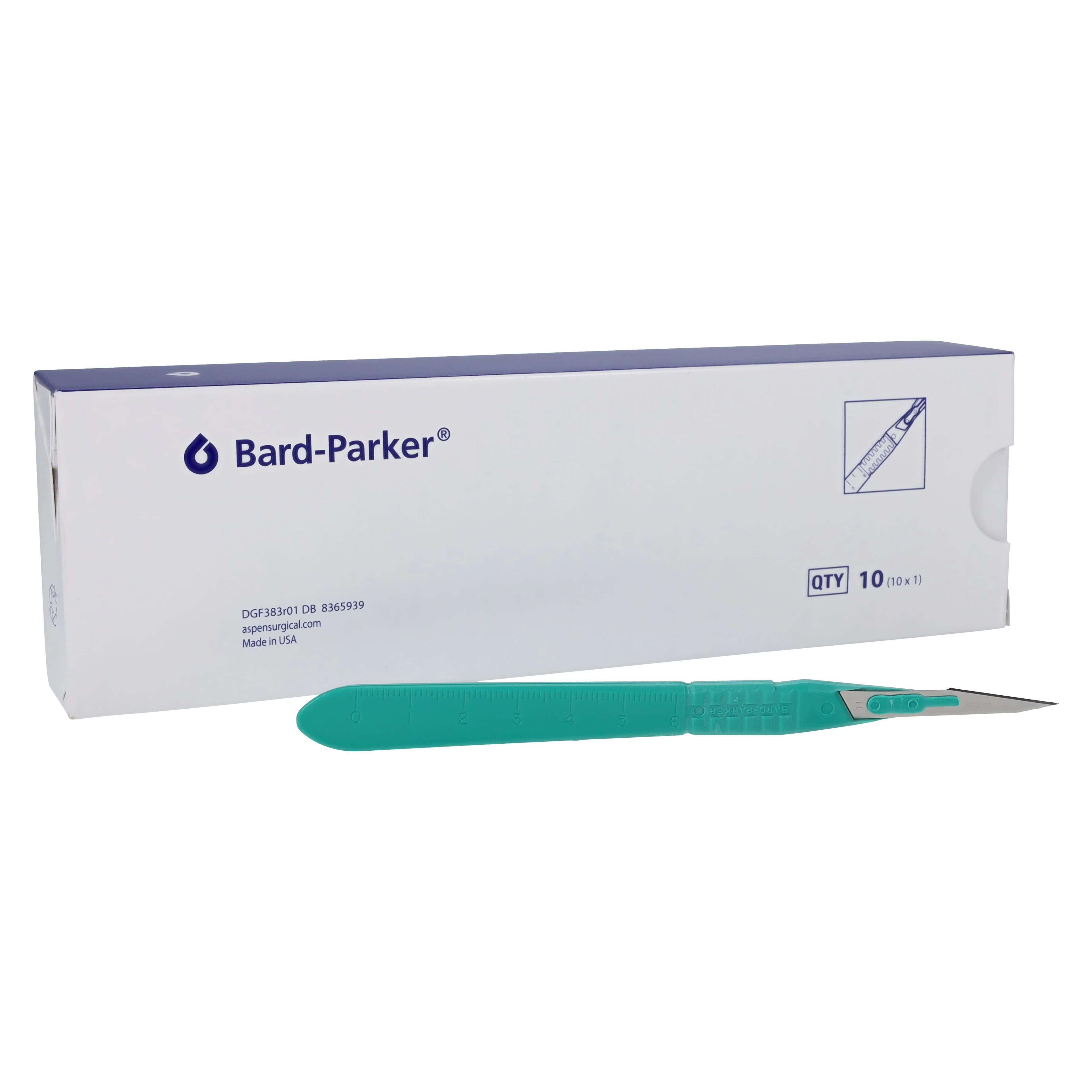 Bard-Parker Disposable Sterile Scalpel, #11, Stainless Steel Blade, 10/Box, 371611 thumbnail 2