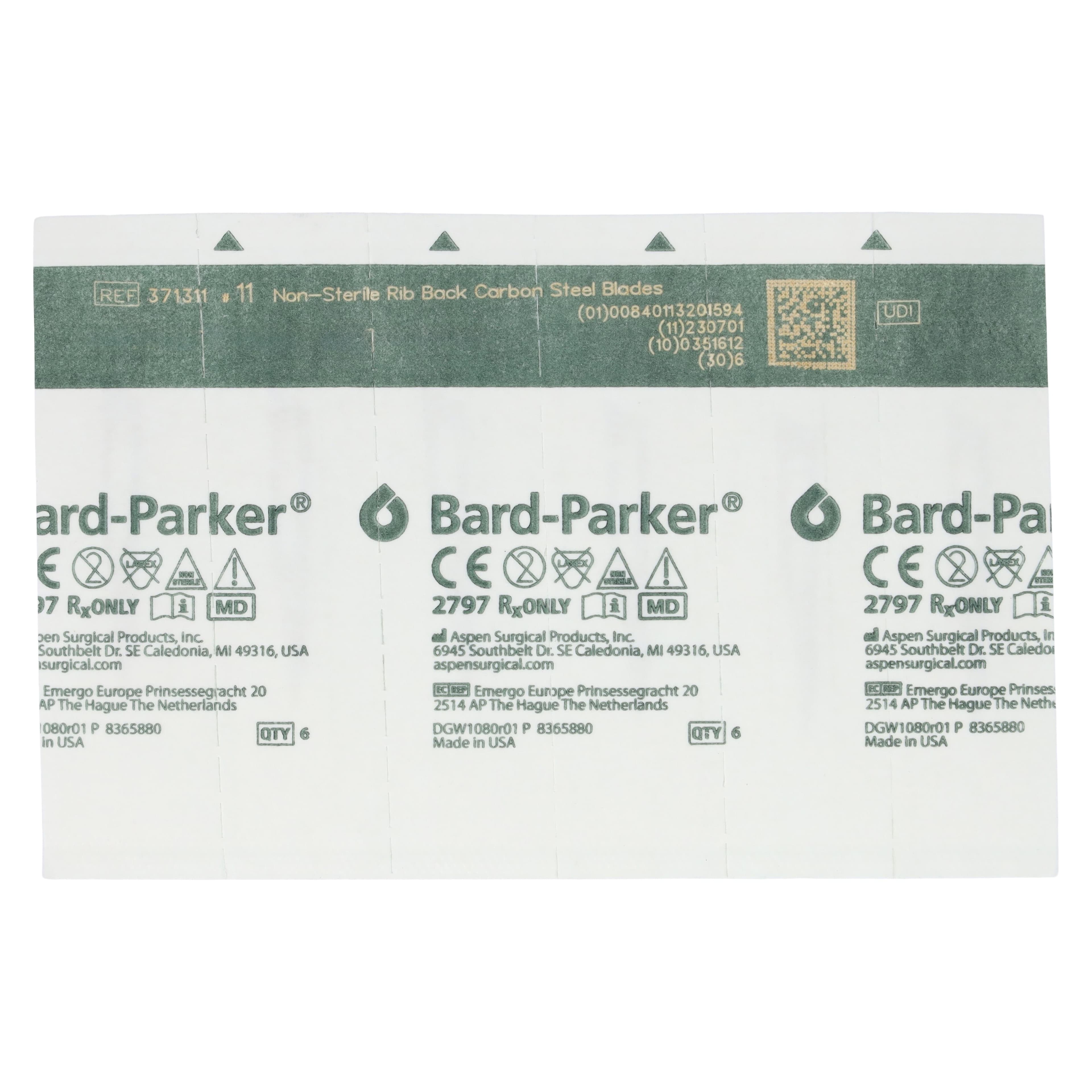 Bard Parker Carbon Steel Surgical Blade #11, Non-Sterile, Disposable, 150/Bx thumbnail 4