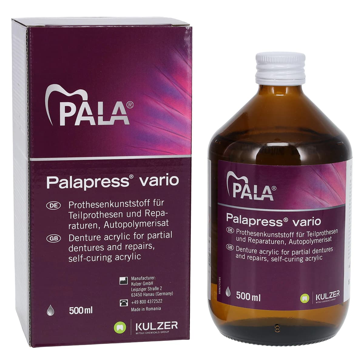 Kulzer Palapress Vario Self-Cure Denture Base Acrylic Liquid, 500 mL, 64707864 thumbnail 2